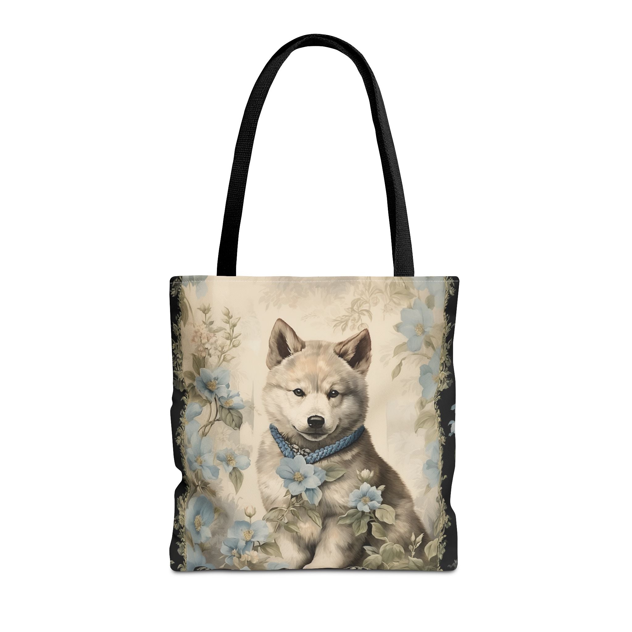 Akita Dreamscape Floral Tote Bag, Eco-Friendly Canvas for Dog Lovers - Darwin & Rose