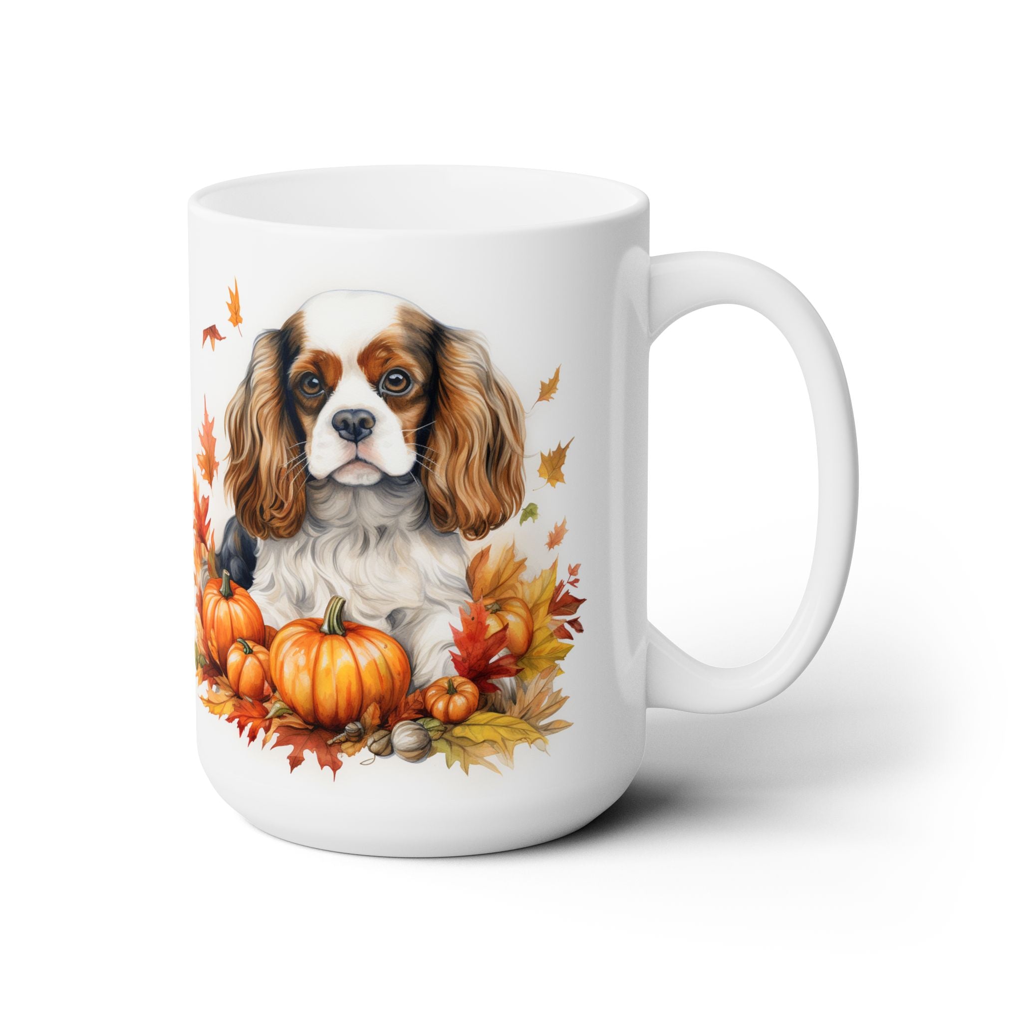 Cavie Thanksgiving Mug with Pumpkins & Fall Leaves - Darwin & Rose