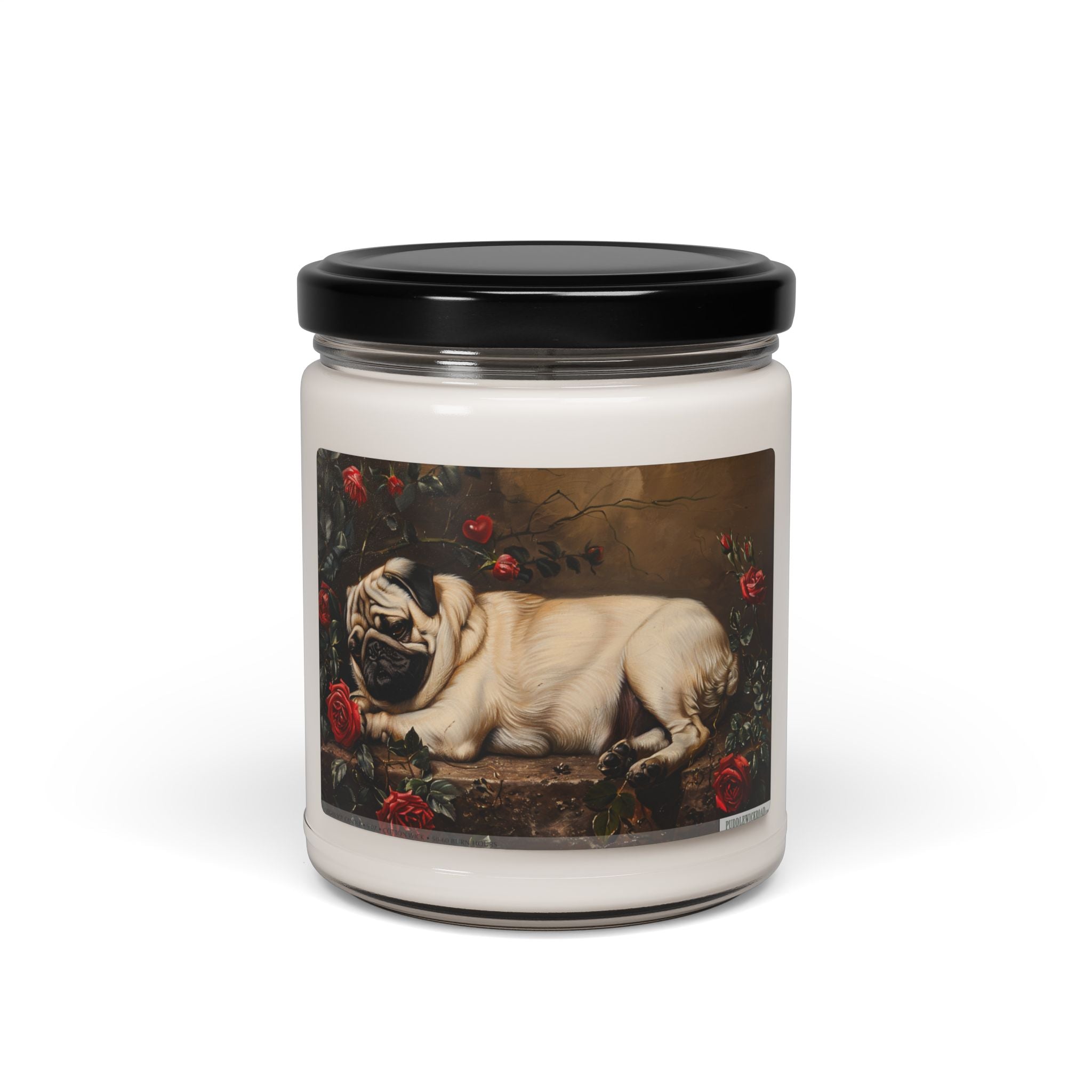 Classic Pug Candle - Vintage Art Soy Candle for Dog Lovers - Darwin & Rose