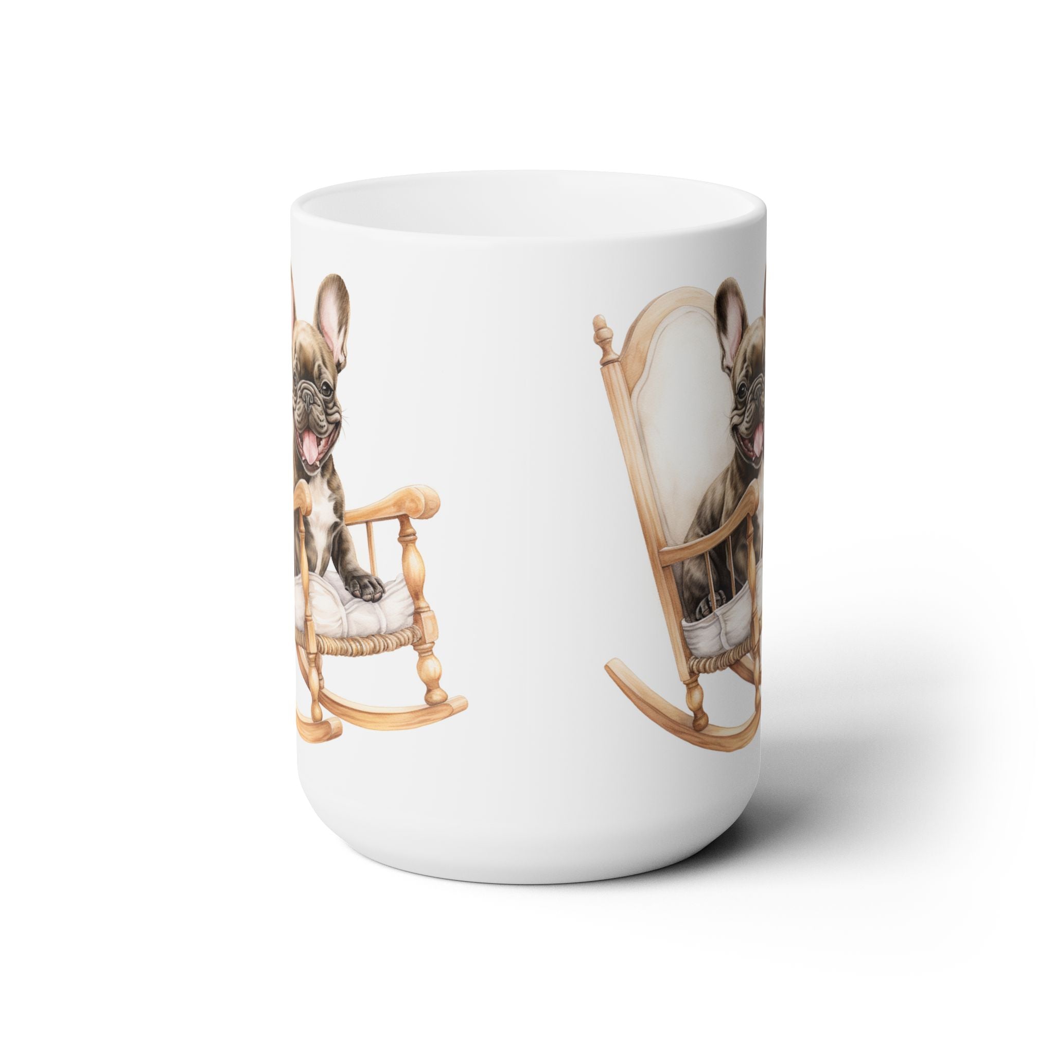 Frenchie Charm Coffee Mug - Cozy Rocking Chair Design - Darwin & Rose