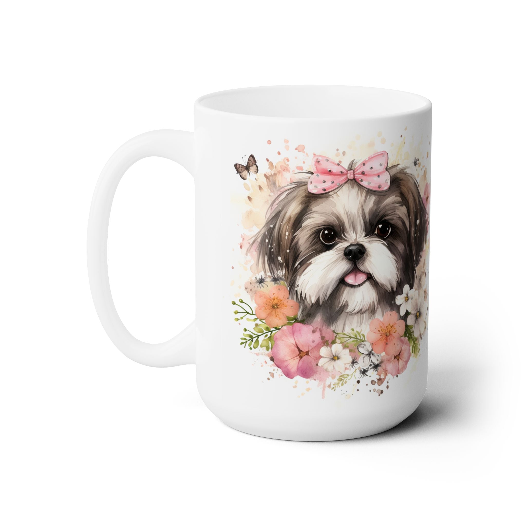 Shih Tzu Floral Coffee Mug - Gift for Dog Lovers, Pet Parents - Darwin & Rose