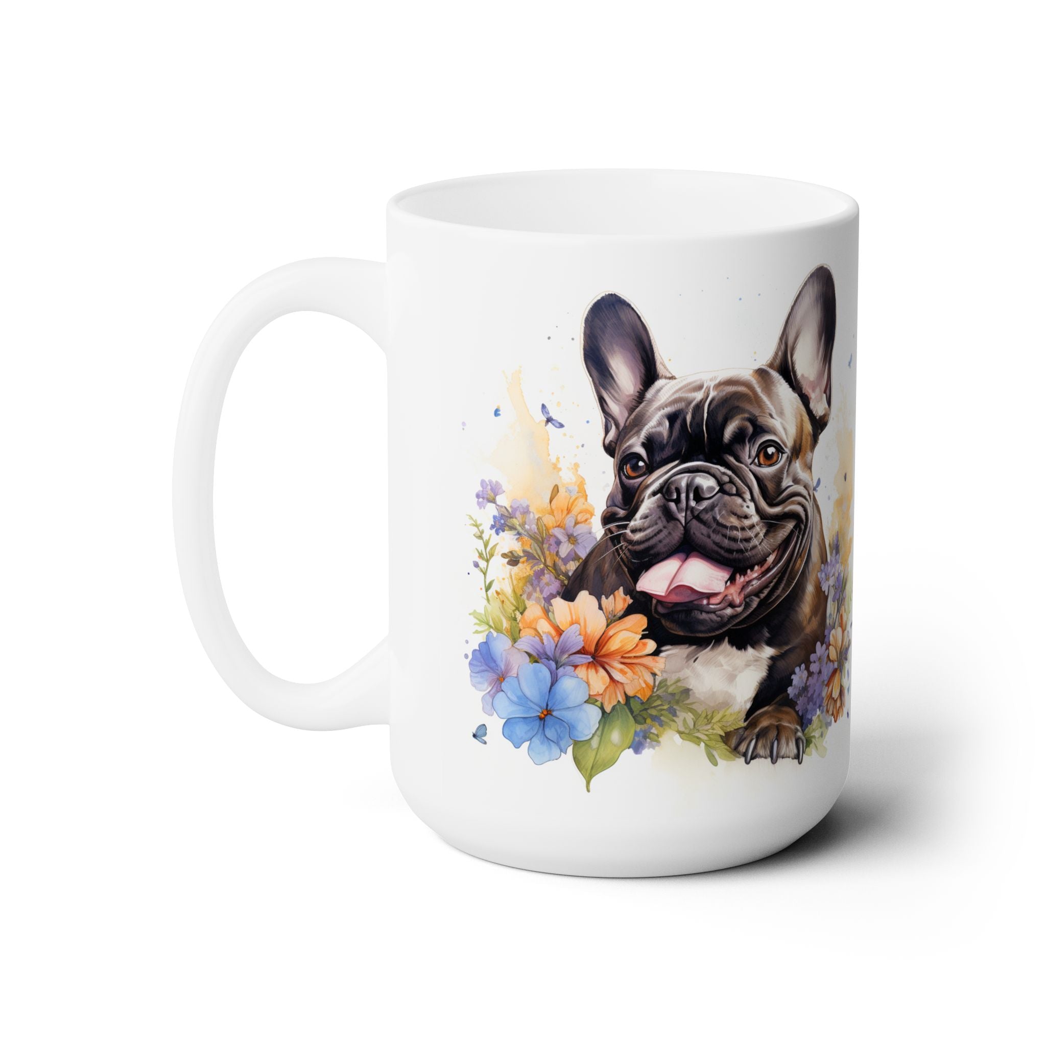 Frenchie Bliss Mug - Adorable French Bulldog Floral Design - Darwin & Rose