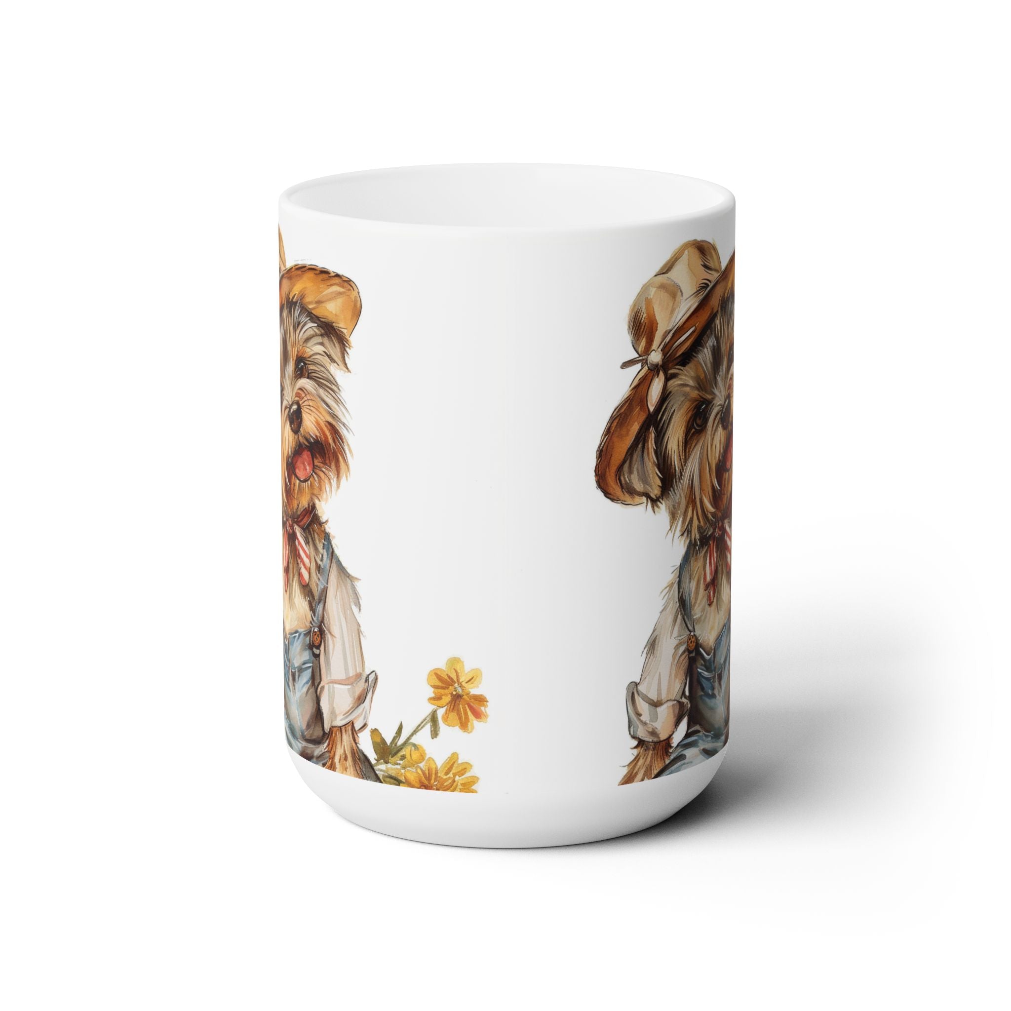 Yorkshire Terrier Farmhouse Mug - Adorable Yorkie Coffee Cup Gift - Darwin & Rose