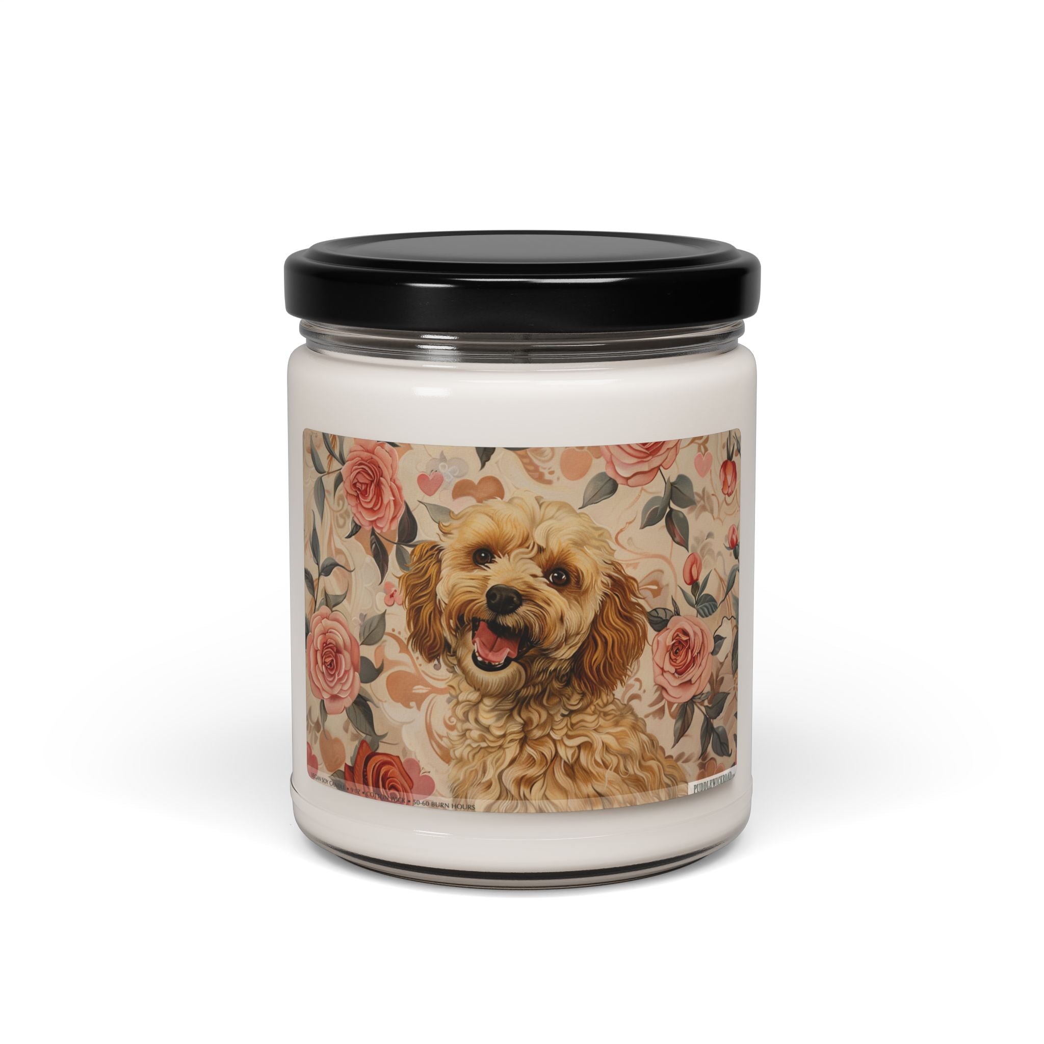 Labradoodle Vintage Rose Candle - Dog Lover Gift - Darwin & Rose