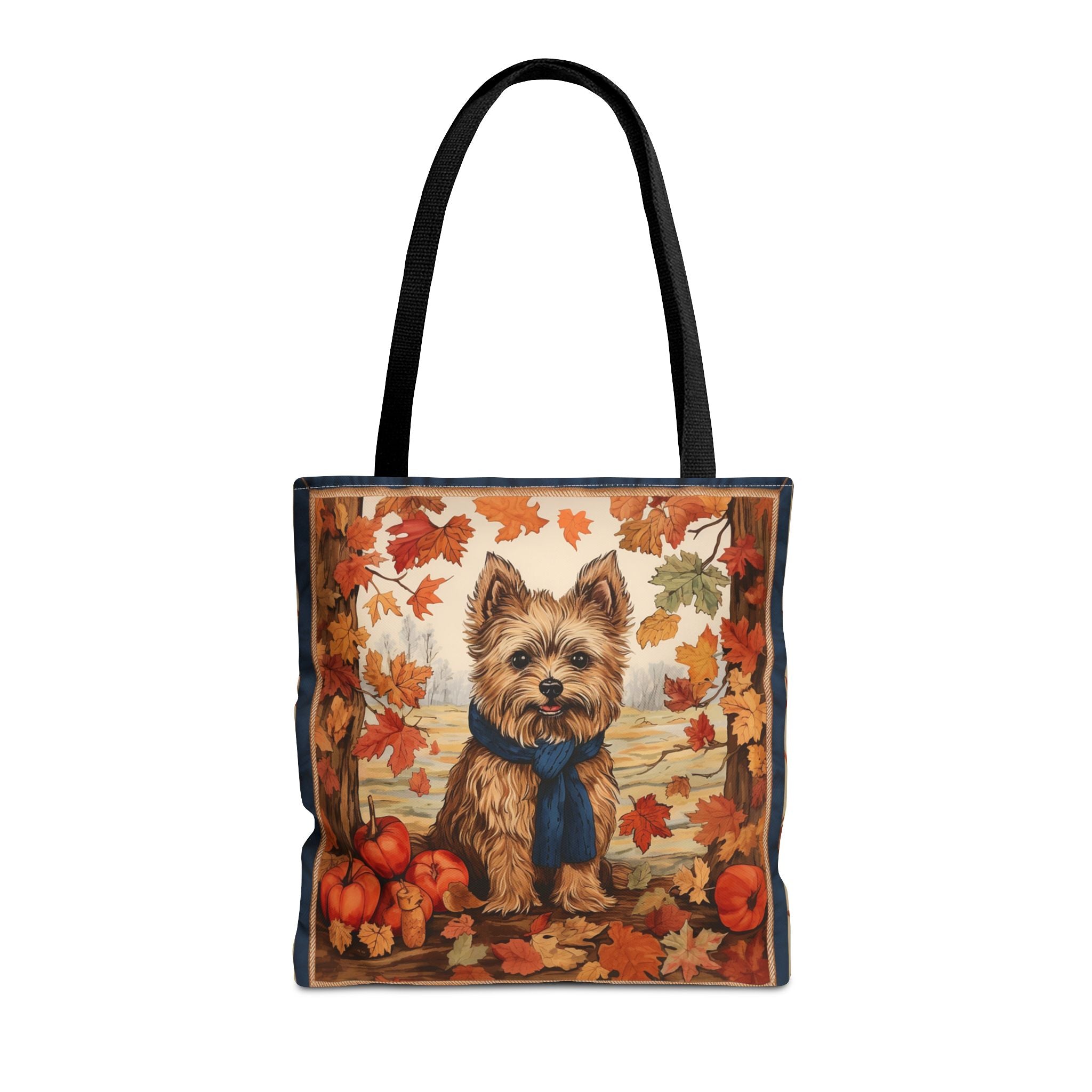 Yorkie Autumn Charm Tote Bag, Fall Leaves Design, Eco-Friendly Canvas - Darwin & Rose