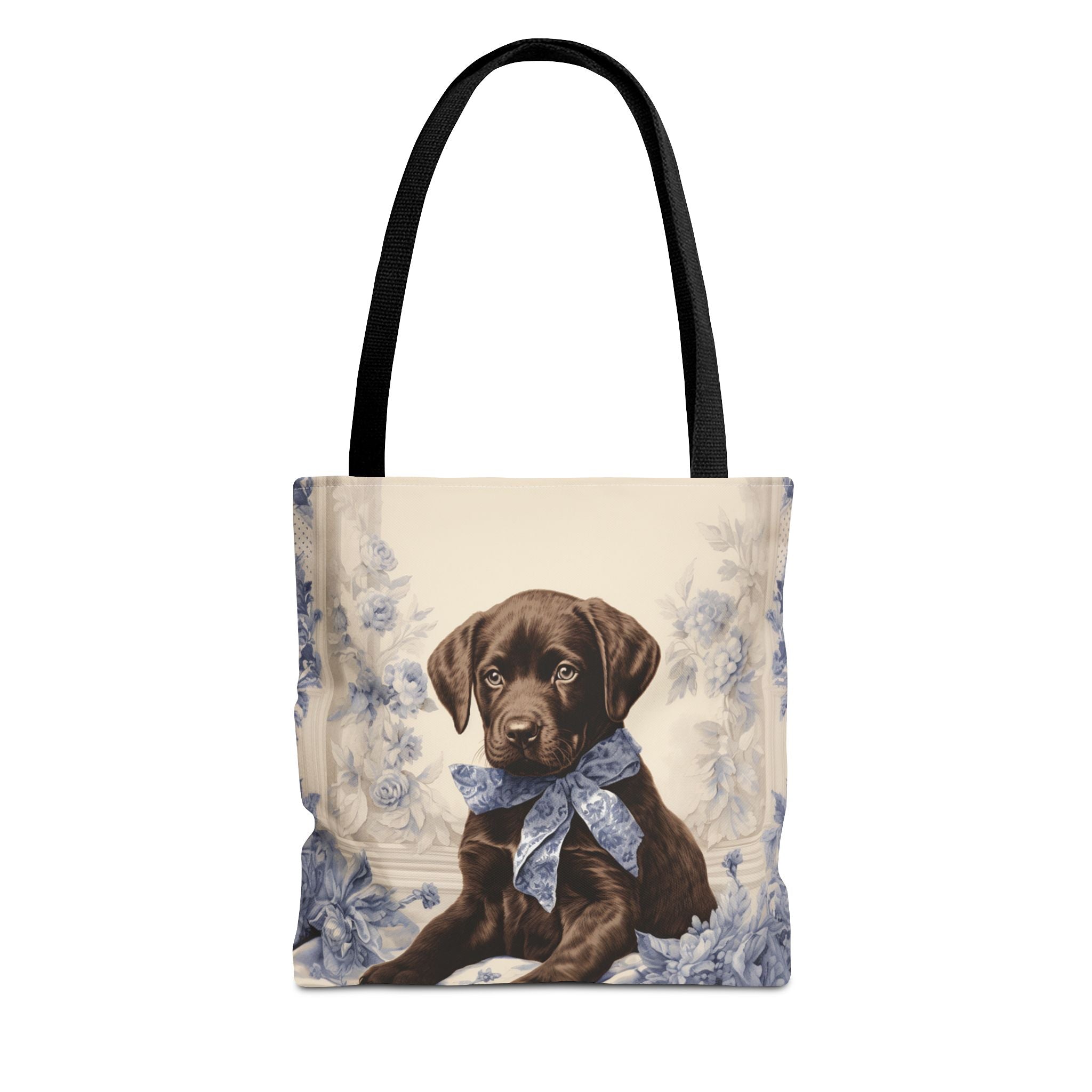 Chocolate Lab Puppy Tote Bag, Floral Artistic Eco-Friendly Gift - Darwin & Rose