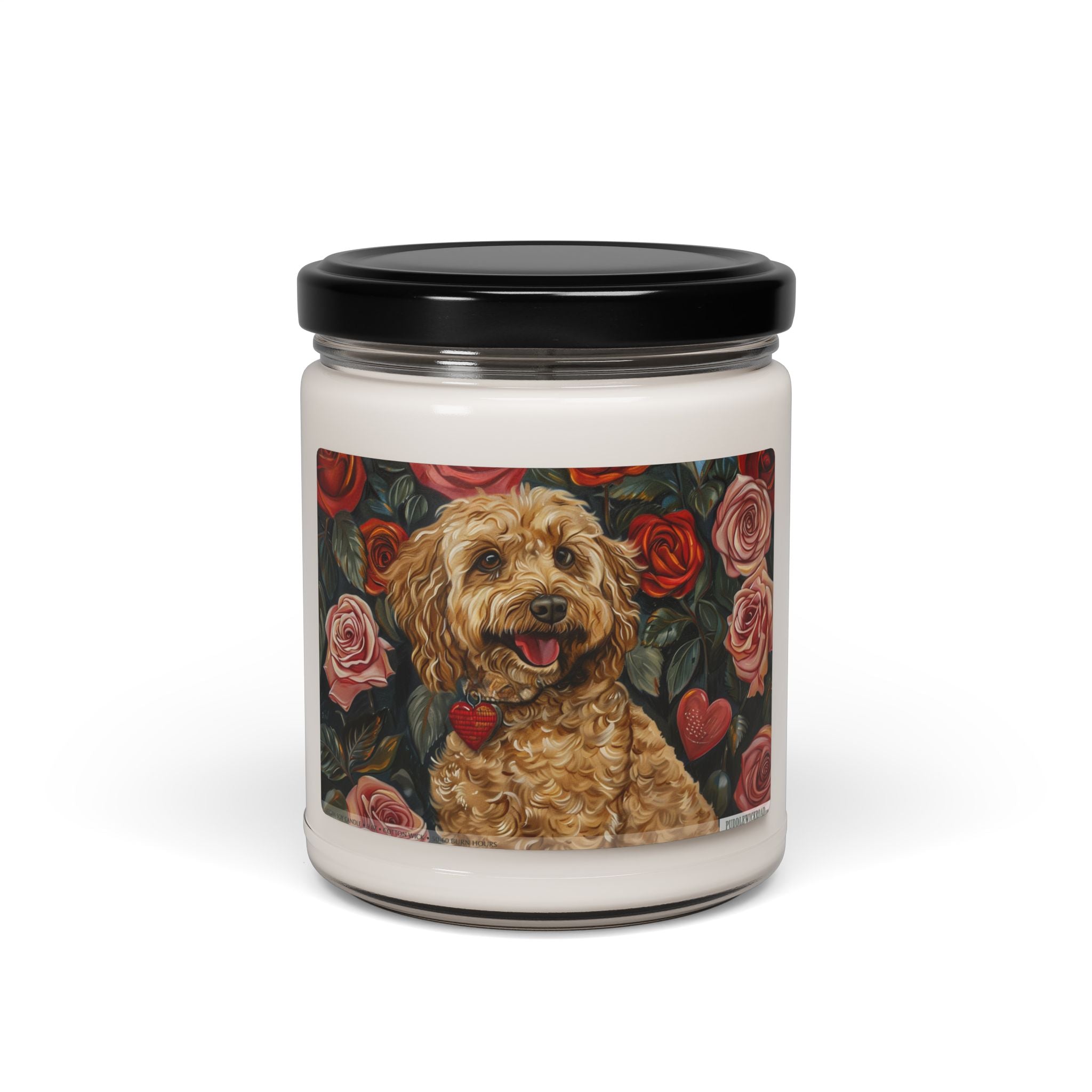 Cockapoo Love Candle - Adorable Dog Lover Gift, Rose Art Design - Darwin & Rose