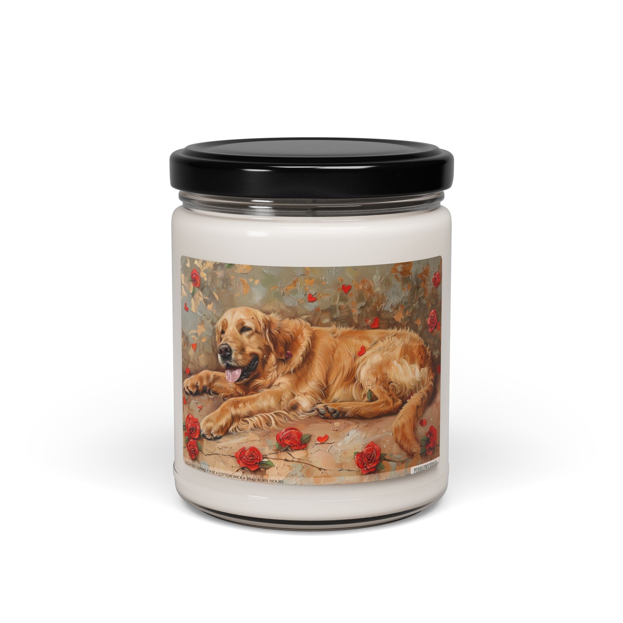 Golden Retriever Vintage Art Candle - Cozy Pet Lover Gift - Darwin & Rose