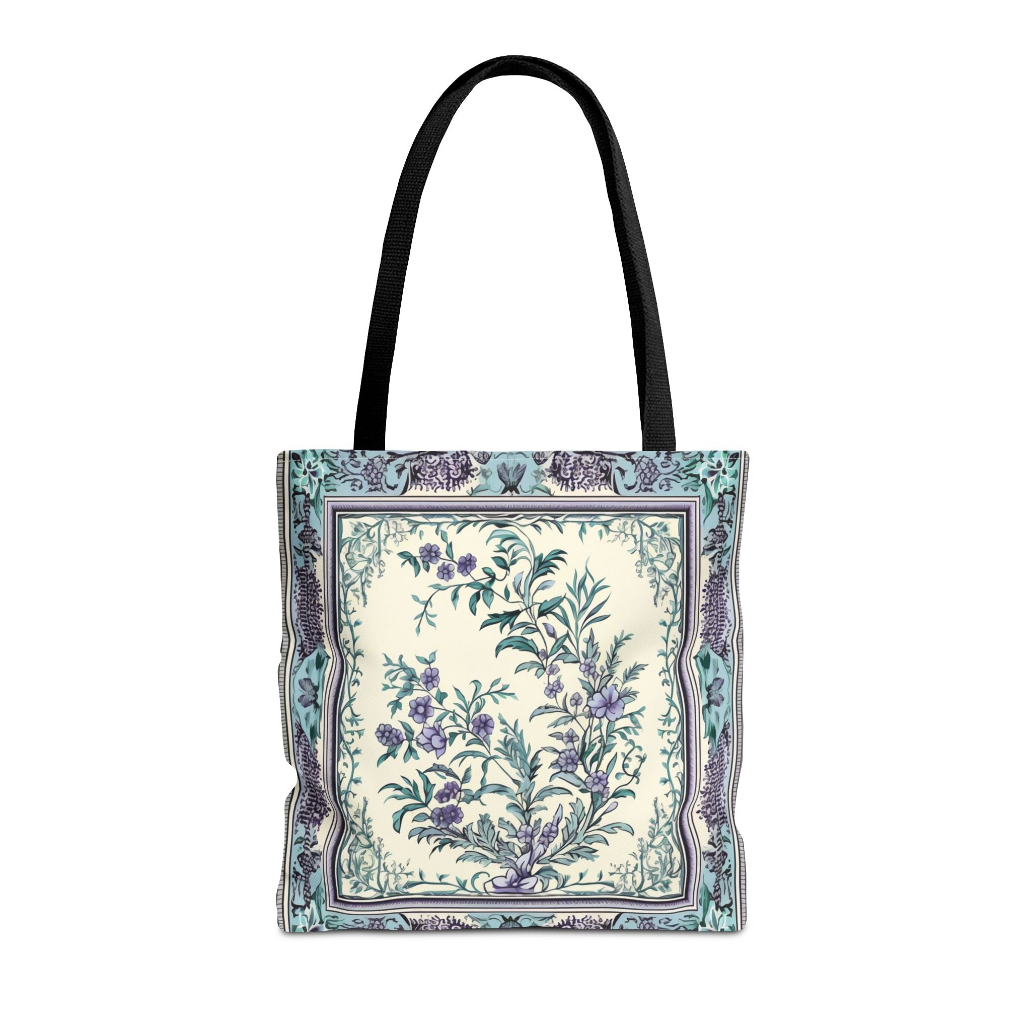Elegant Botanical Canvas Tote Bag - Eco-Friendly Floral Shopping Bag - Darwin & Rose