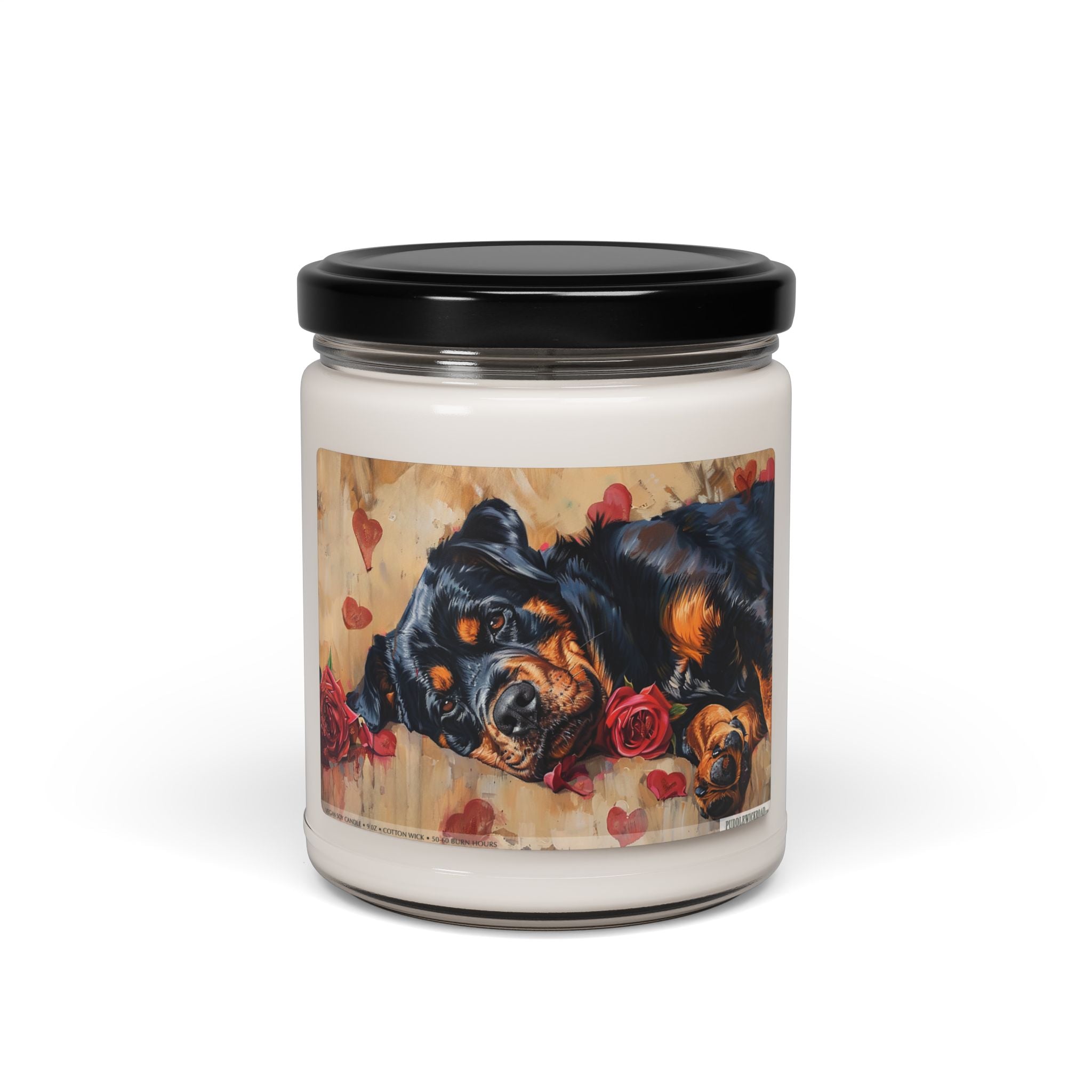 Rottie Love Memorial Candle - Rottweiler Artful Soy Gift - Darwin & Rose