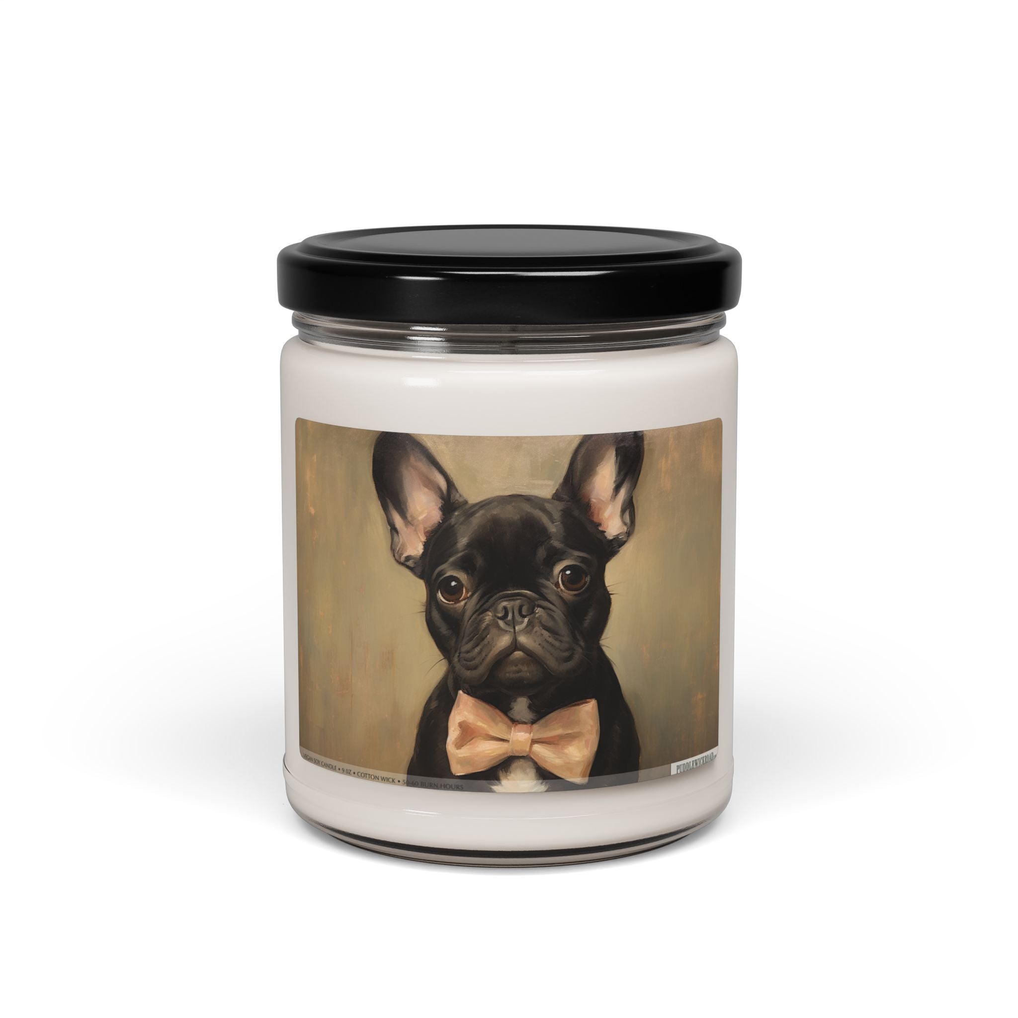 Frenchie Elegance Candle - Vintage Art Soy Gift for Dog Lovers - Darwin & Rose