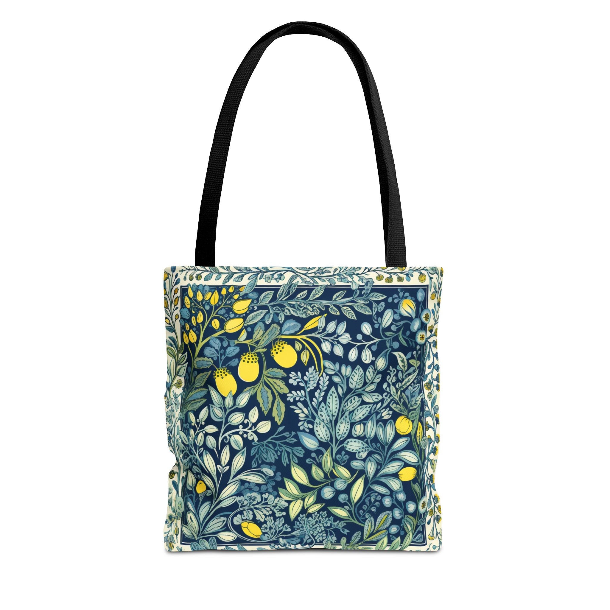Lush Lemon Grove Pattern Canvas Tote Bag, Eco-Friendly Everyday Carry - Darwin & Rose