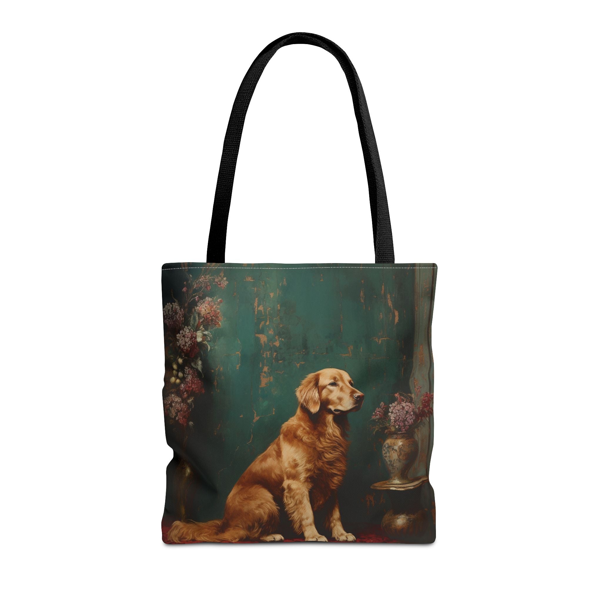 Golden Retriever Floral Art Tote Bag, Eco-Friendly Dog Lover Gift - Darwin & Rose