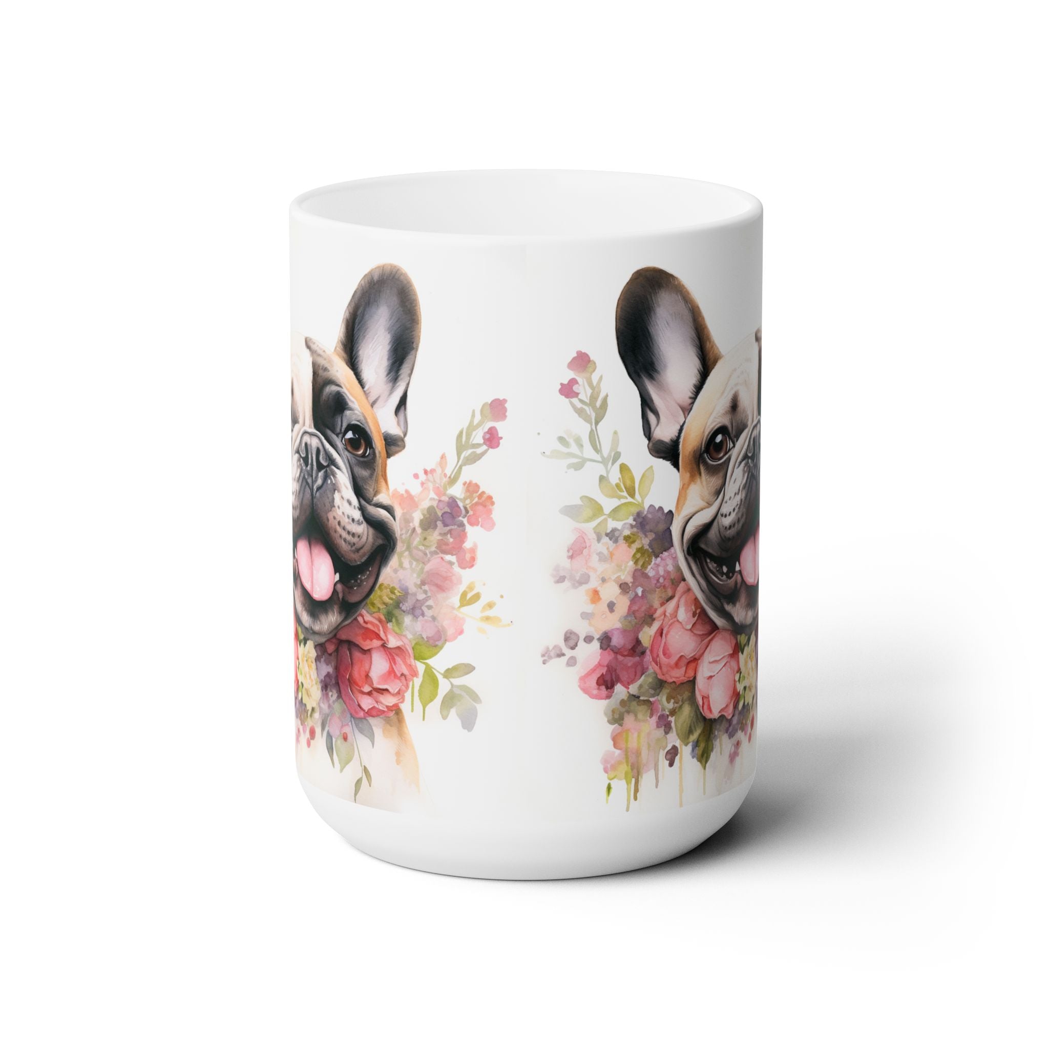 Frenchie Floral Bliss Mug - Cute French Bulldog Coffee Cup - Darwin & Rose