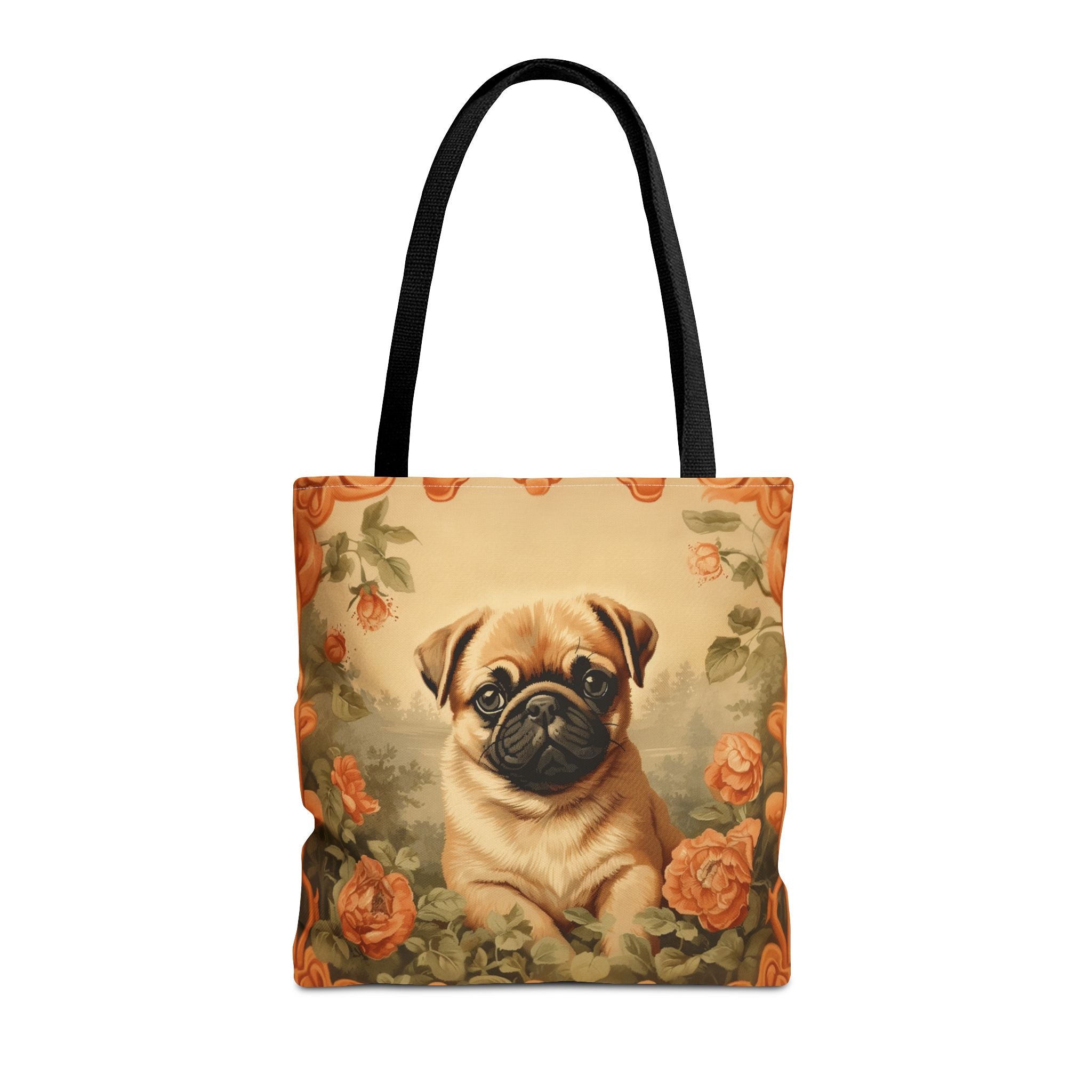 Charming Pug Floral Tote Bag, Perfect for Dog Lovers and Gifts - Darwin & Rose