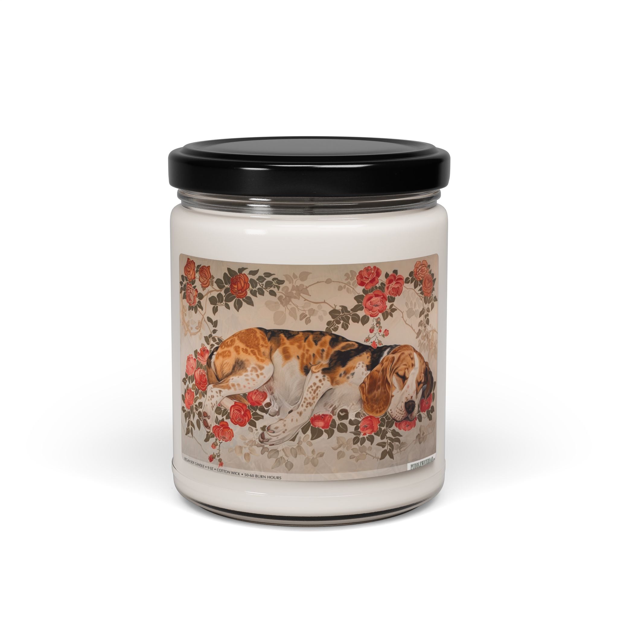 Beagle Rose Garden Soy Candle, Perfect Gift for Dog Lovers - Darwin & Rose