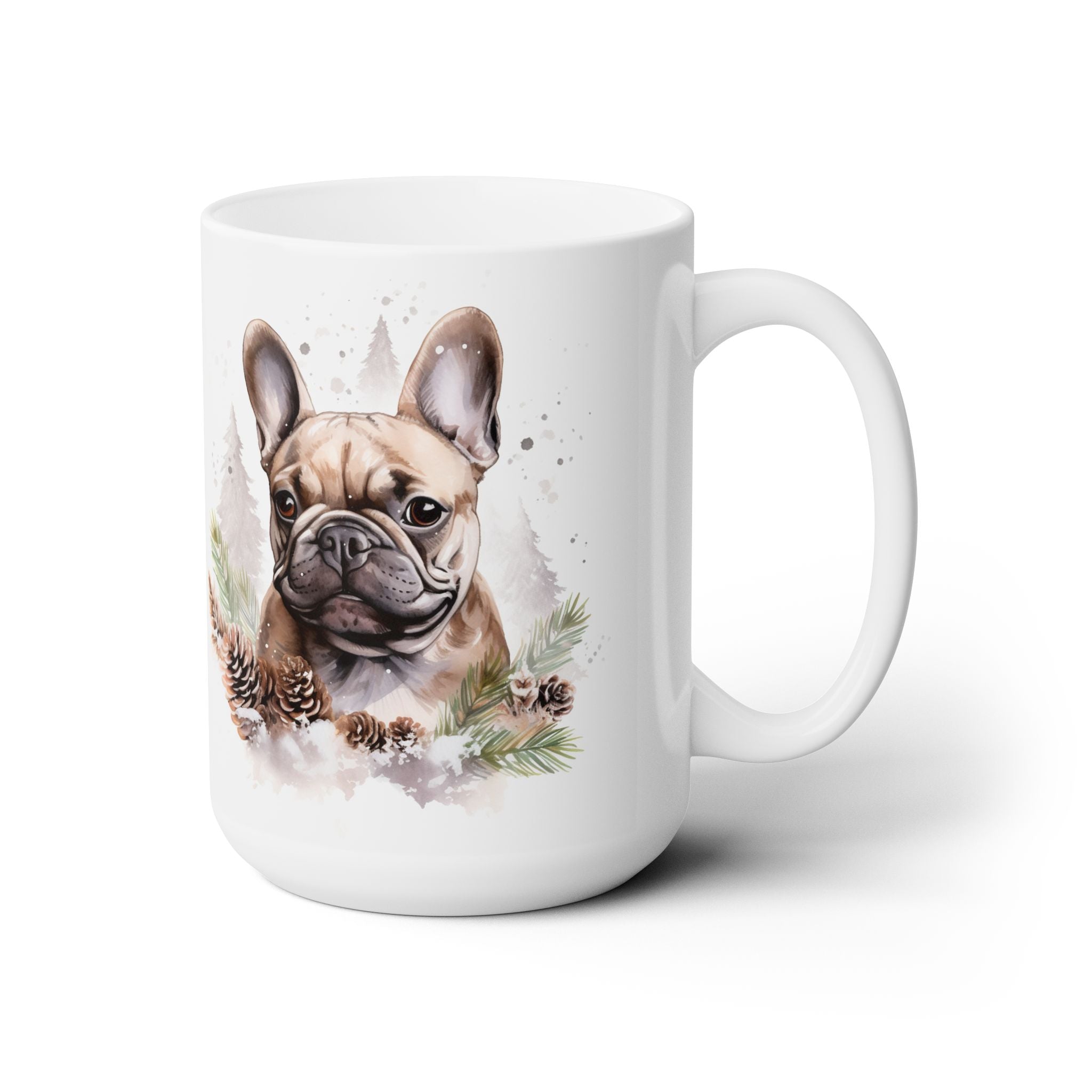 Frenchie Winter Wonderland Mug - French Bulldog Holiday Cup - Darwin & Rose