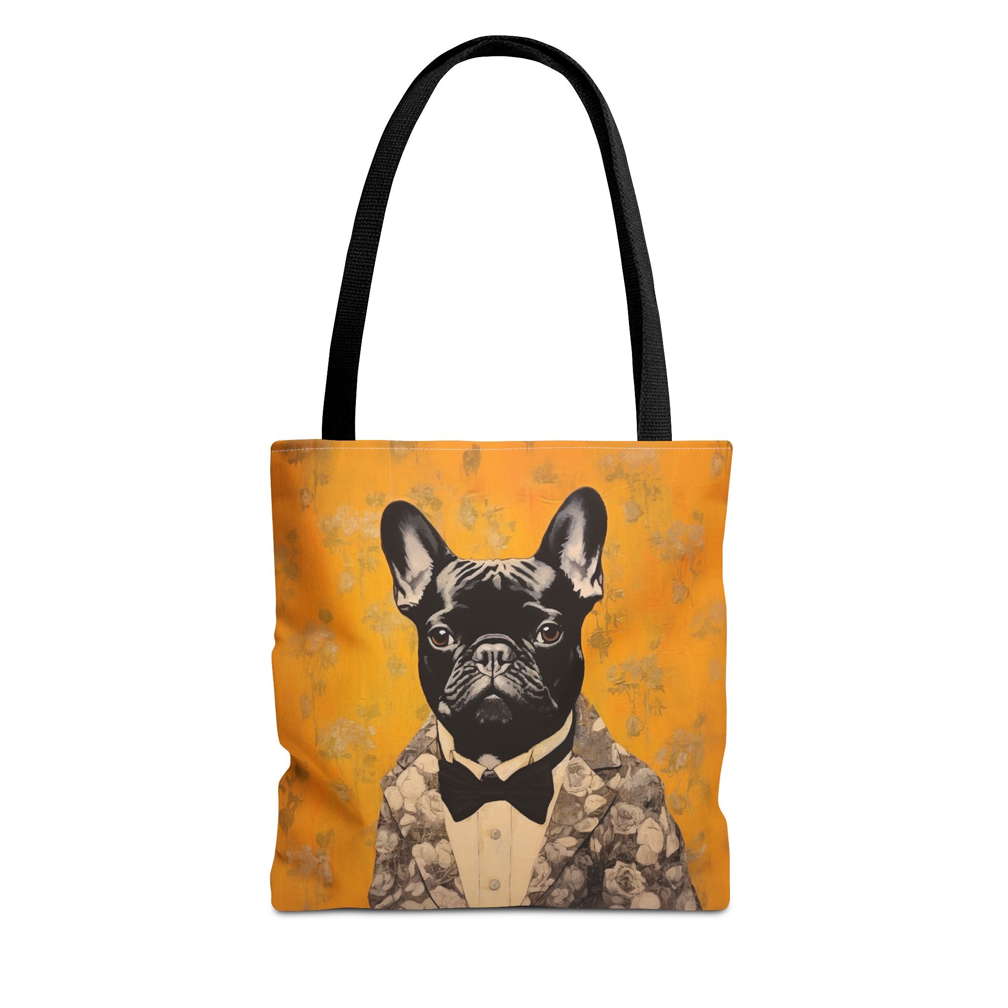 Elegant French Bulldog Floral Tote Bag, Chic Eco-Friendly Design - Darwin & Rose