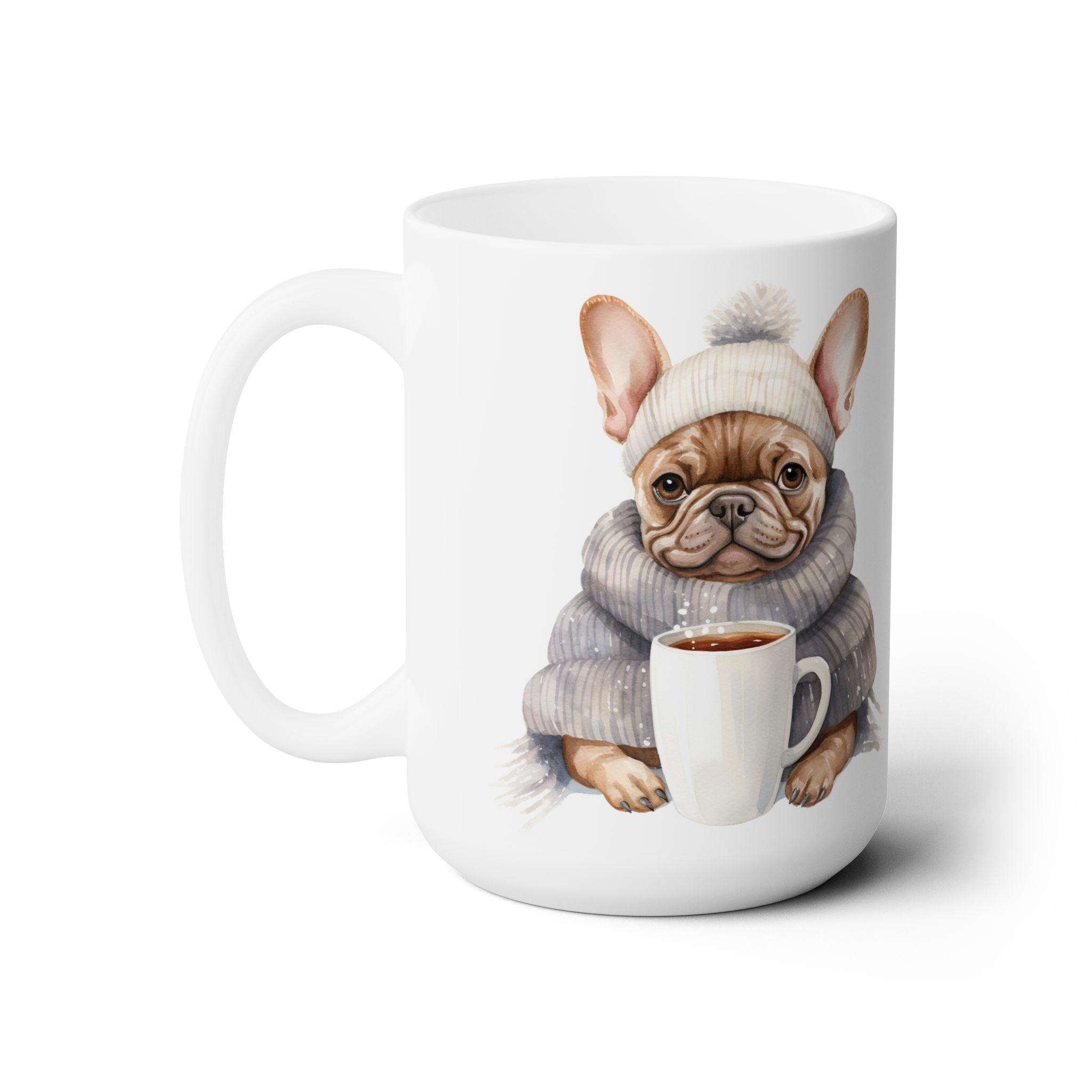 Cozy Frenchie Coffee Mug - Winter French Bulldog Gift - Darwin & Rose
