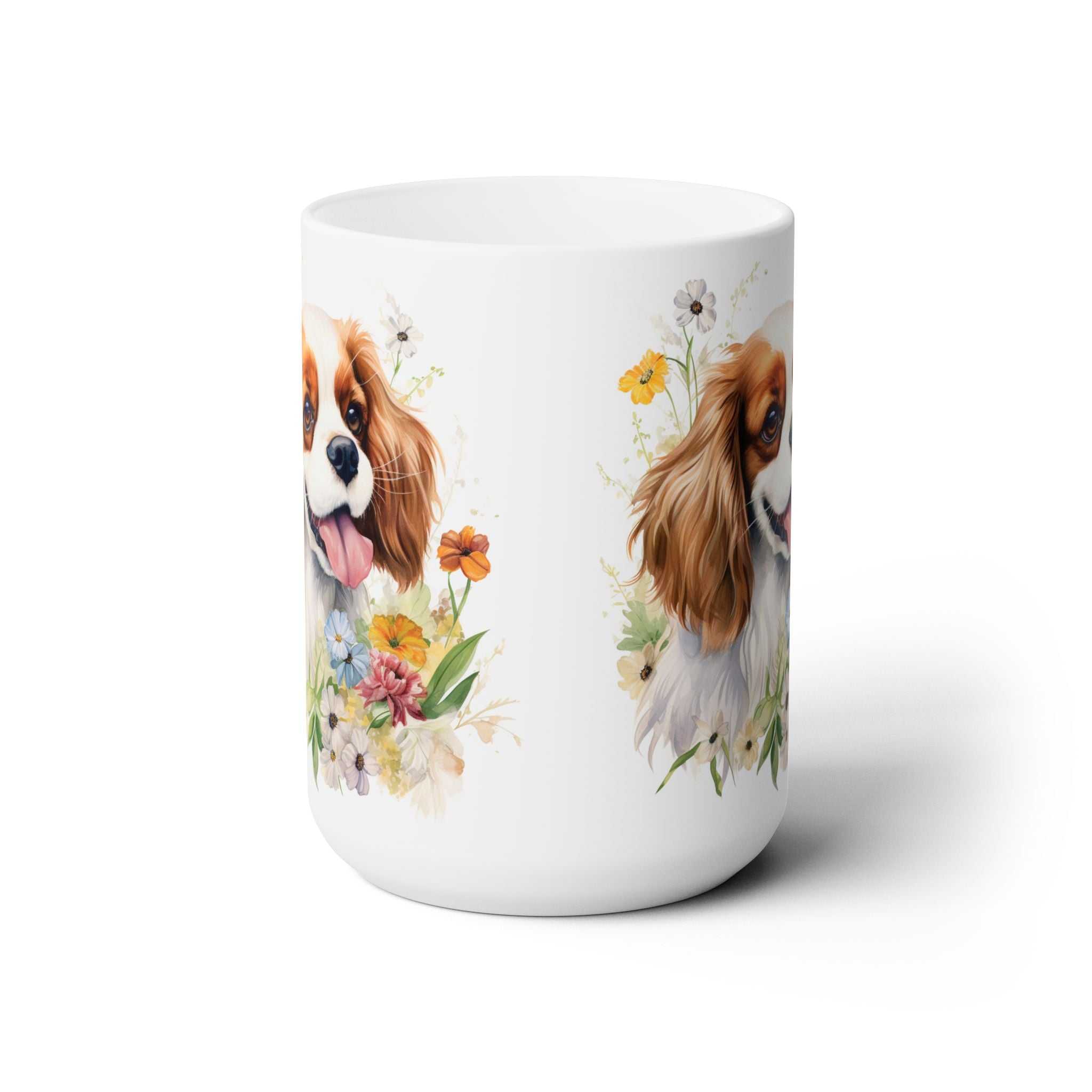 Cavie Charm Floral Coffee Mug - Cavalier King Charles Spaniel Gift - Darwin & Rose