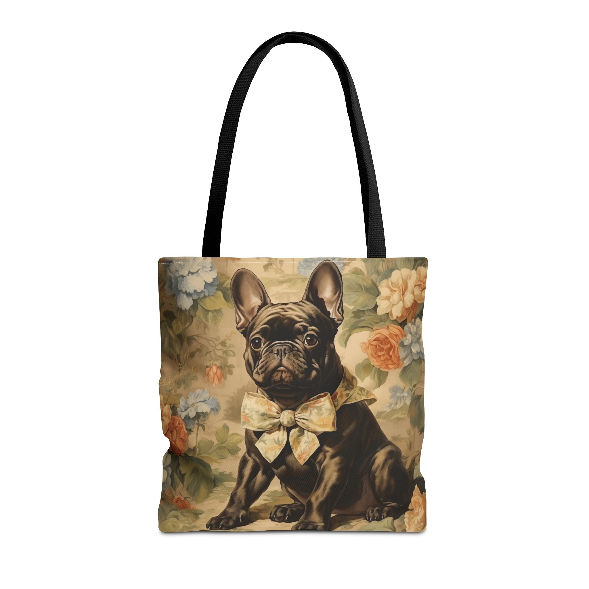 Charming Brindle Frenchie Floral Tote Bag, Eco-Friendly Dog Lover Gift - Darwin & Rose