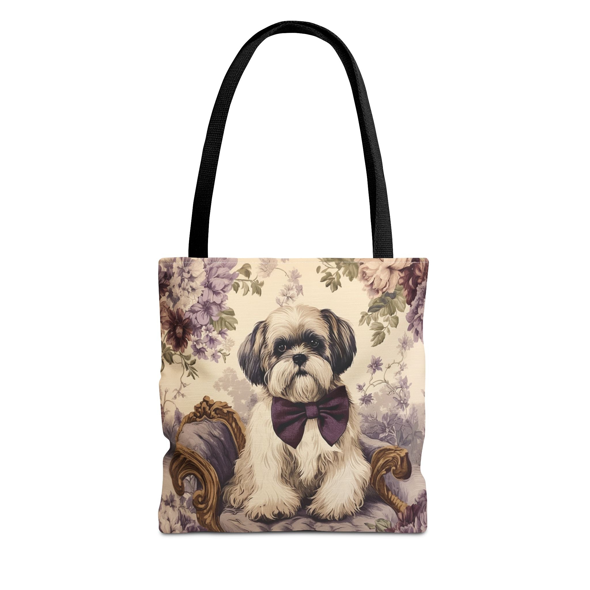 Regal Shih Tzu Floral Tote Bag - Stylish Eco-Friendly Gift for Pet Lovers - Darwin & Rose