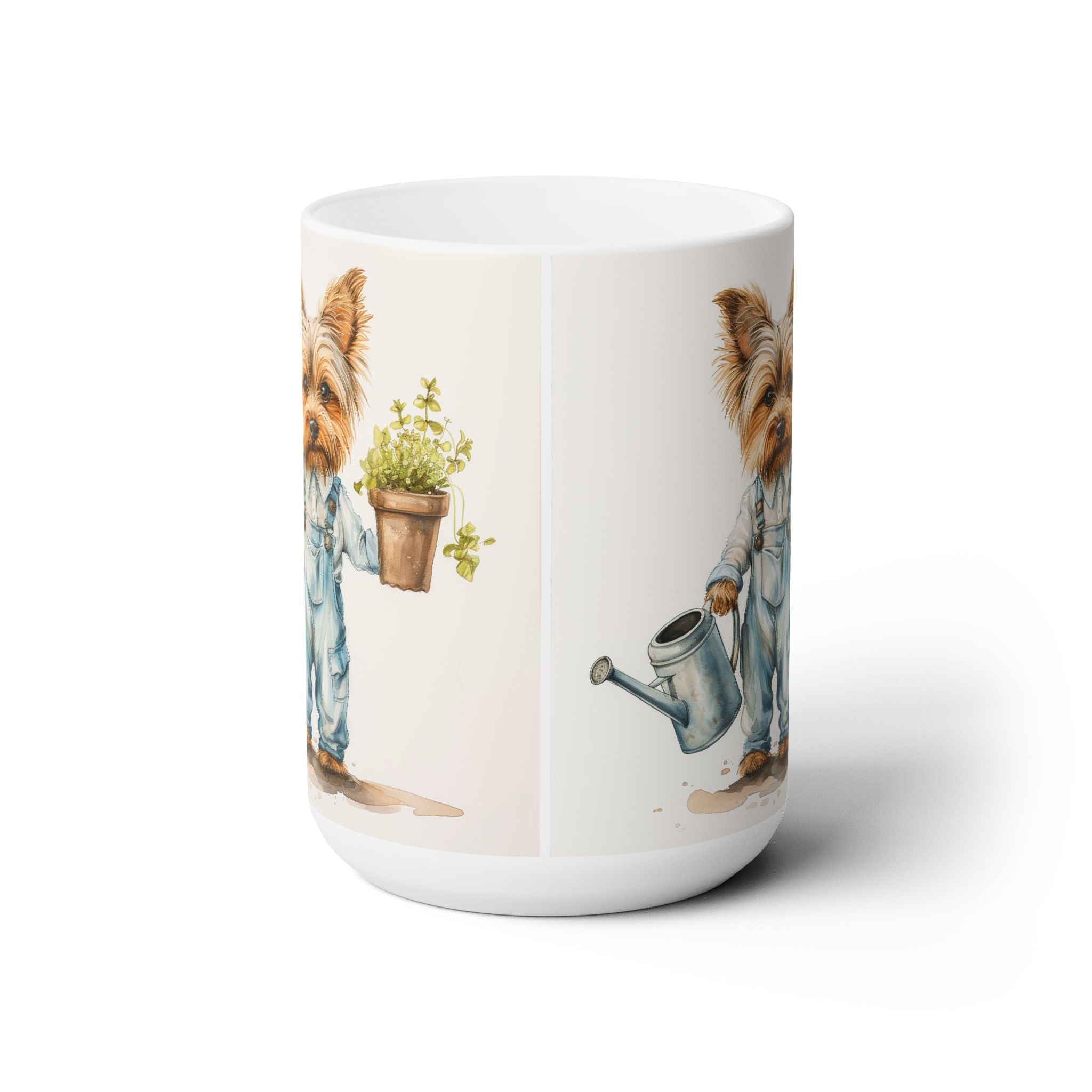 Yorkie Gardener Mug - Adorable Yorkshire Terrier Coffee Cup Gift - Darwin & Rose