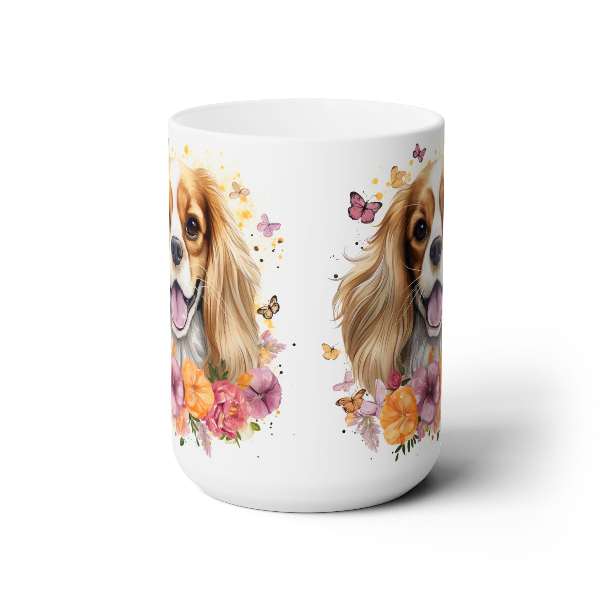 Cavalier King Charles Spaniel Floral Coffee Mug - Perfect Dog Mom Gift - Darwin & Rose
