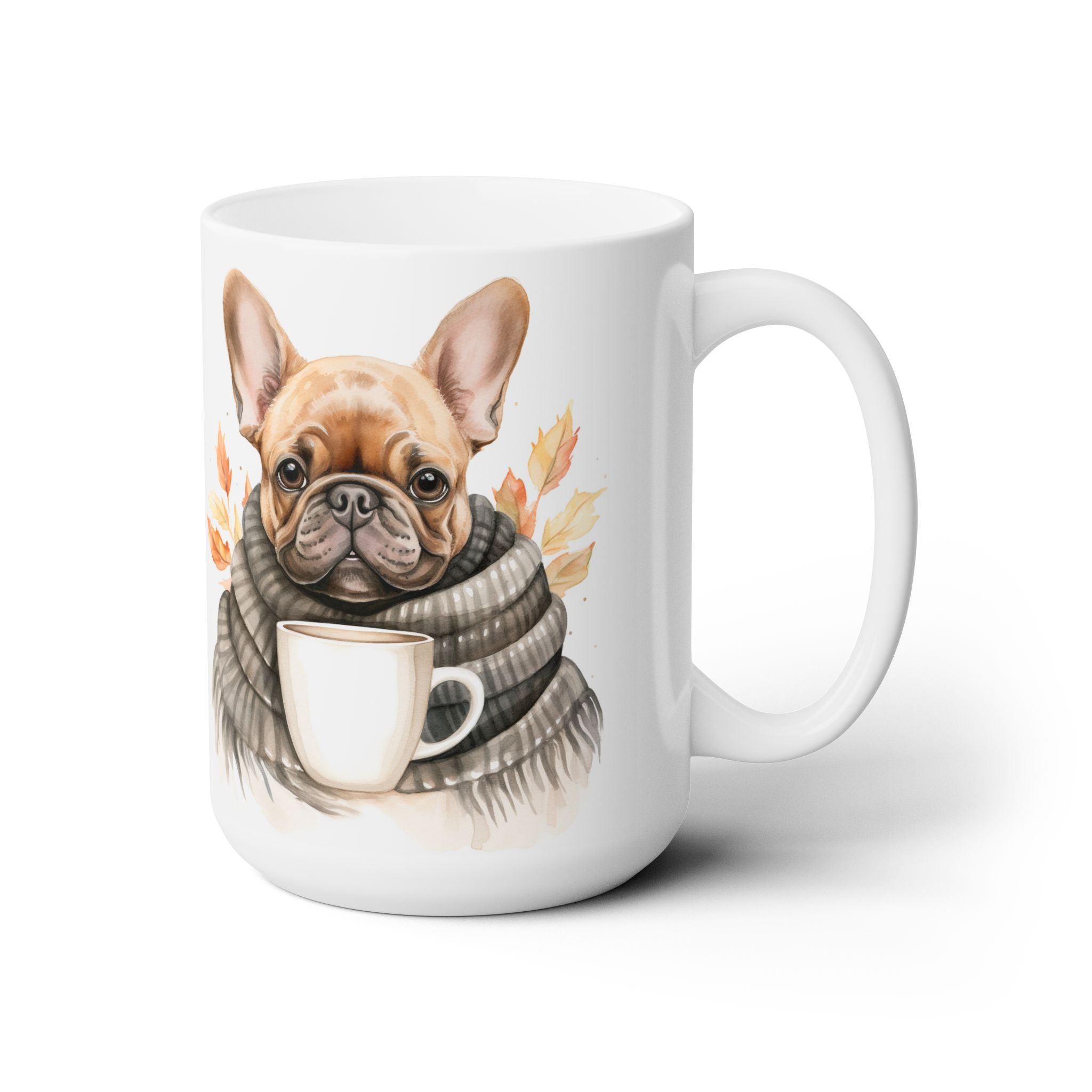 Frenchie Fall Cozy Mug - French Bulldog Autumn Coffee Cup - Darwin & Rose