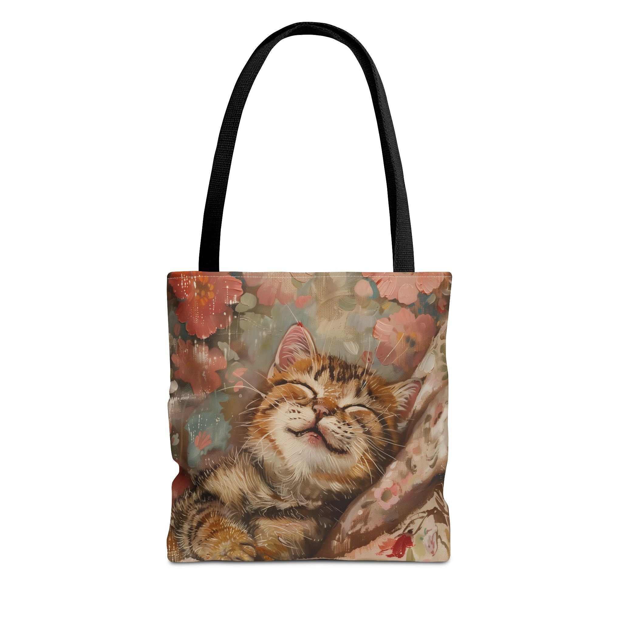 Charming Tabby Cat Tote Bag, Floral Design, Perfect Cat Lover Gift - Darwin & Rose