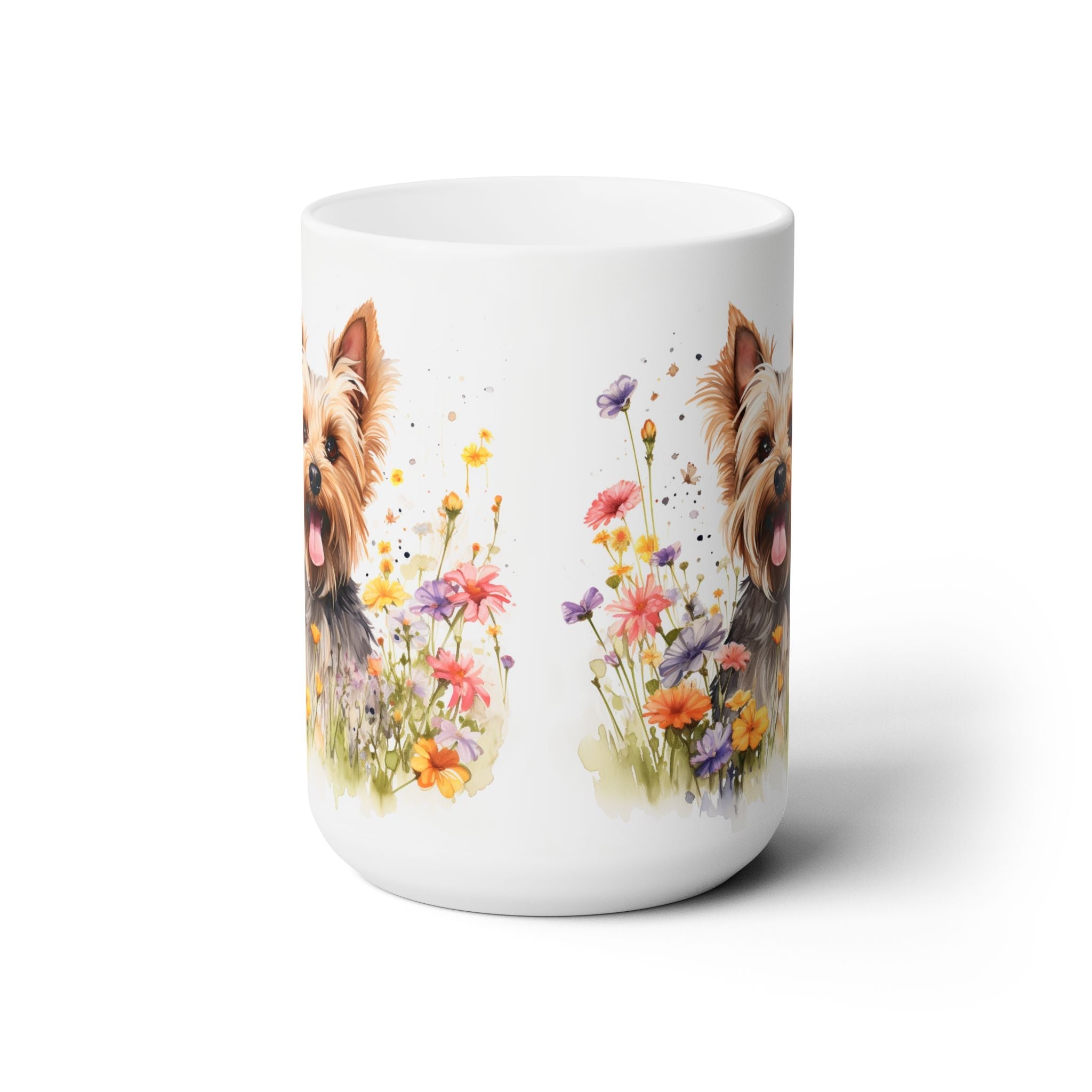 Yorkie Bliss Mug - Yorkshire Terrier Floral Coffee Cup Gift - Darwin & Rose