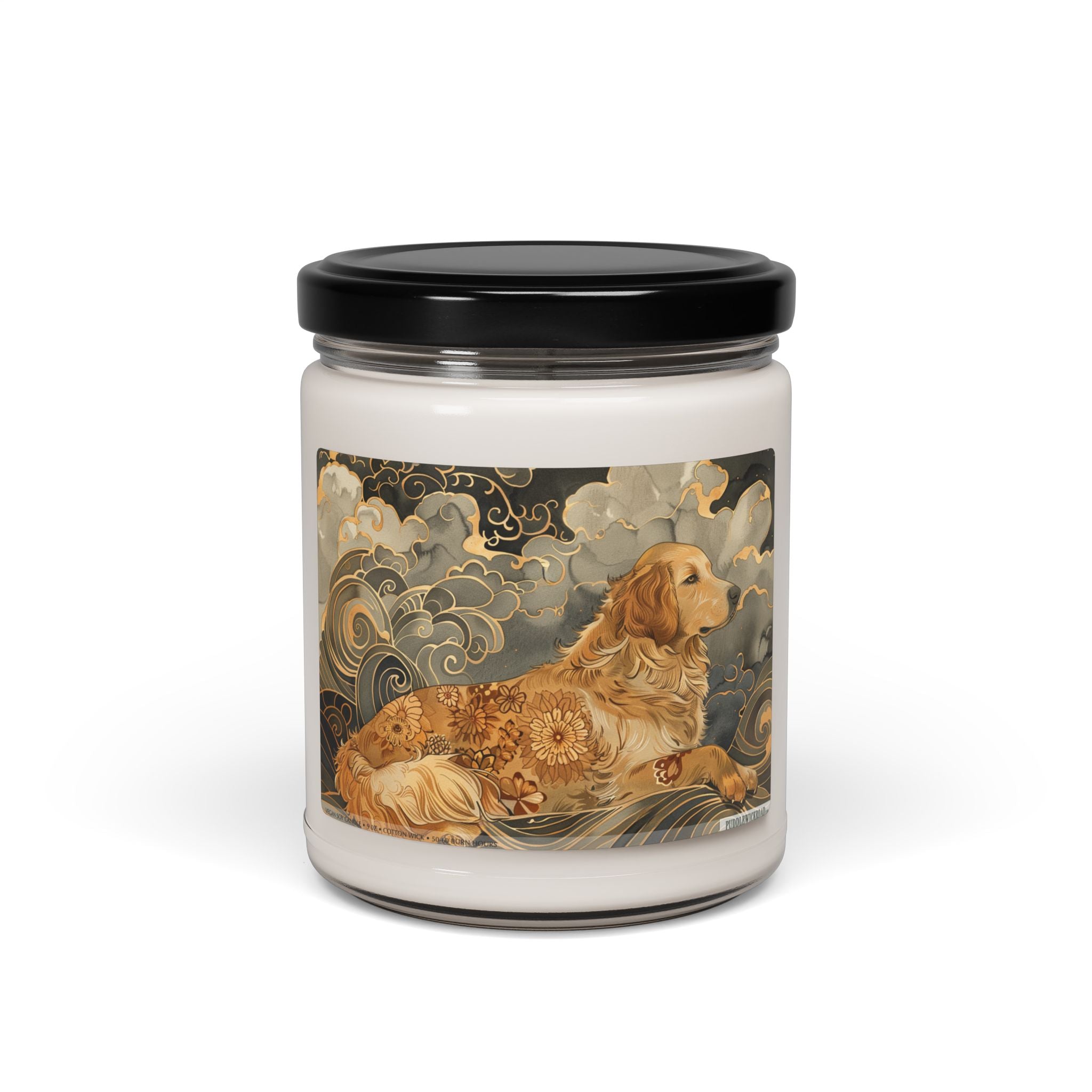 Golden Retriever Vintage Art Soy Candle - Pet Lovers Gift - Darwin & Rose