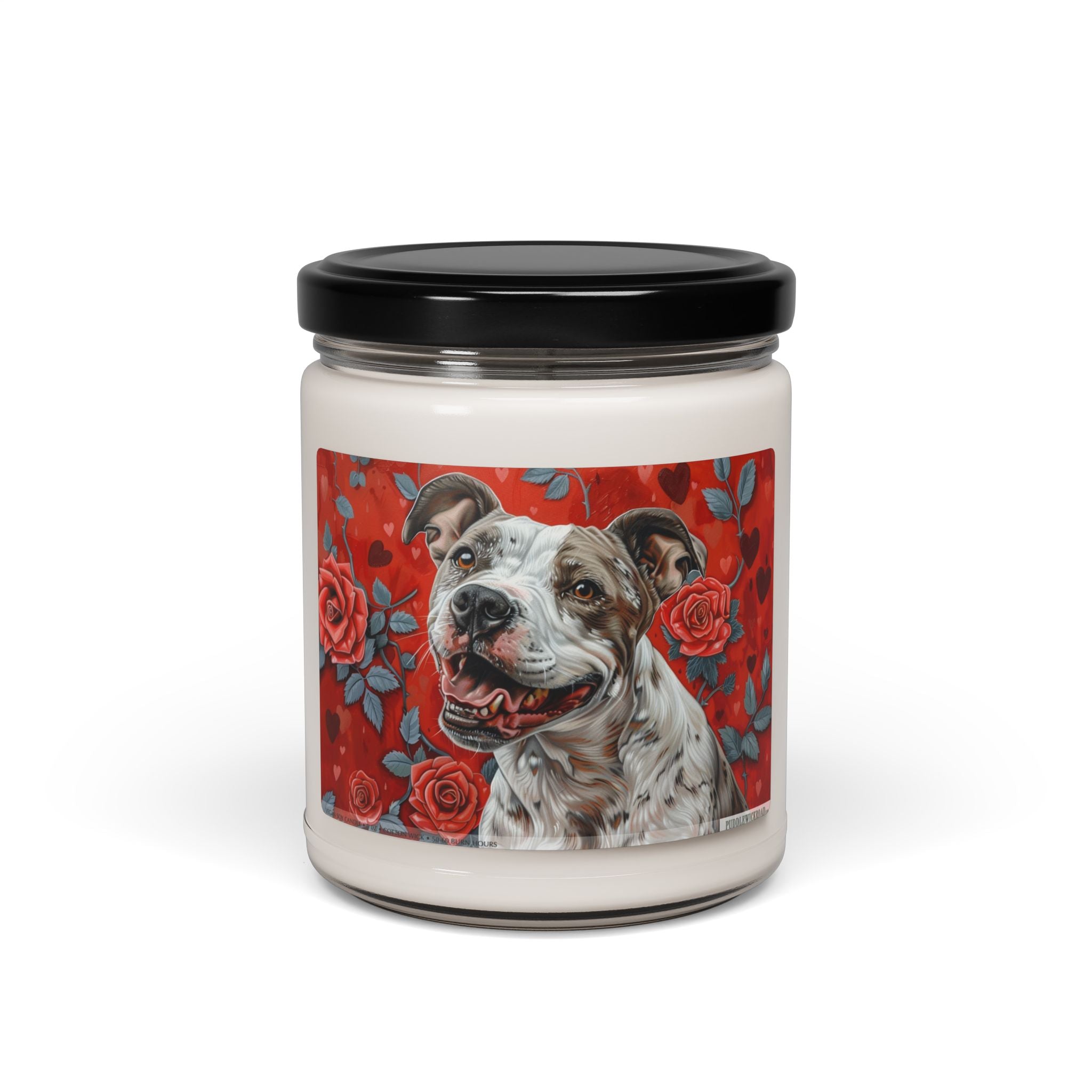 Staffy Love Candle: Vintage Rose Dog Lover Gift - Darwin & Rose