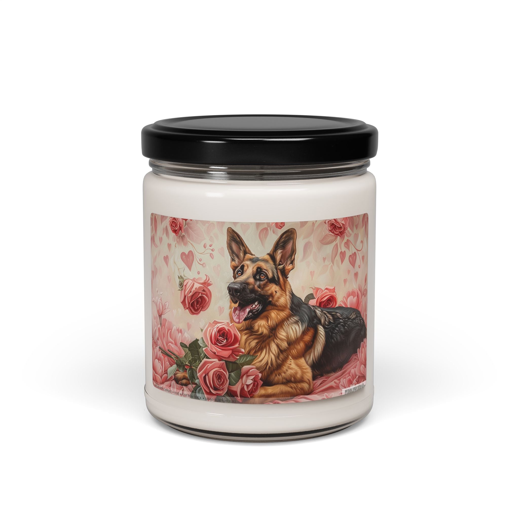 German Shepherd Vintage Rose Candle - Perfect Gift for Dog Lovers - Darwin & Rose