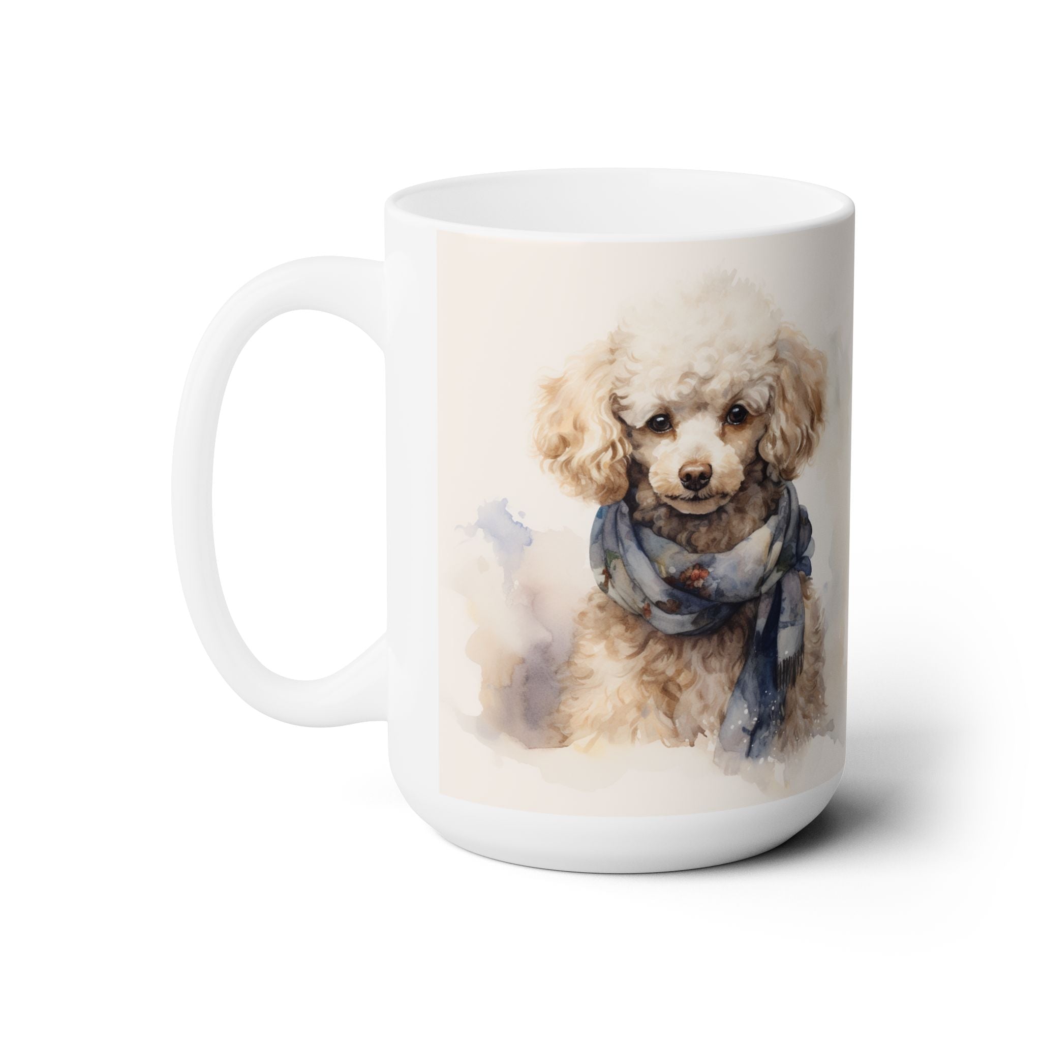 Poodle Lover Mug - Adorable Dog Portrait with Scarf Design - Darwin & Rose