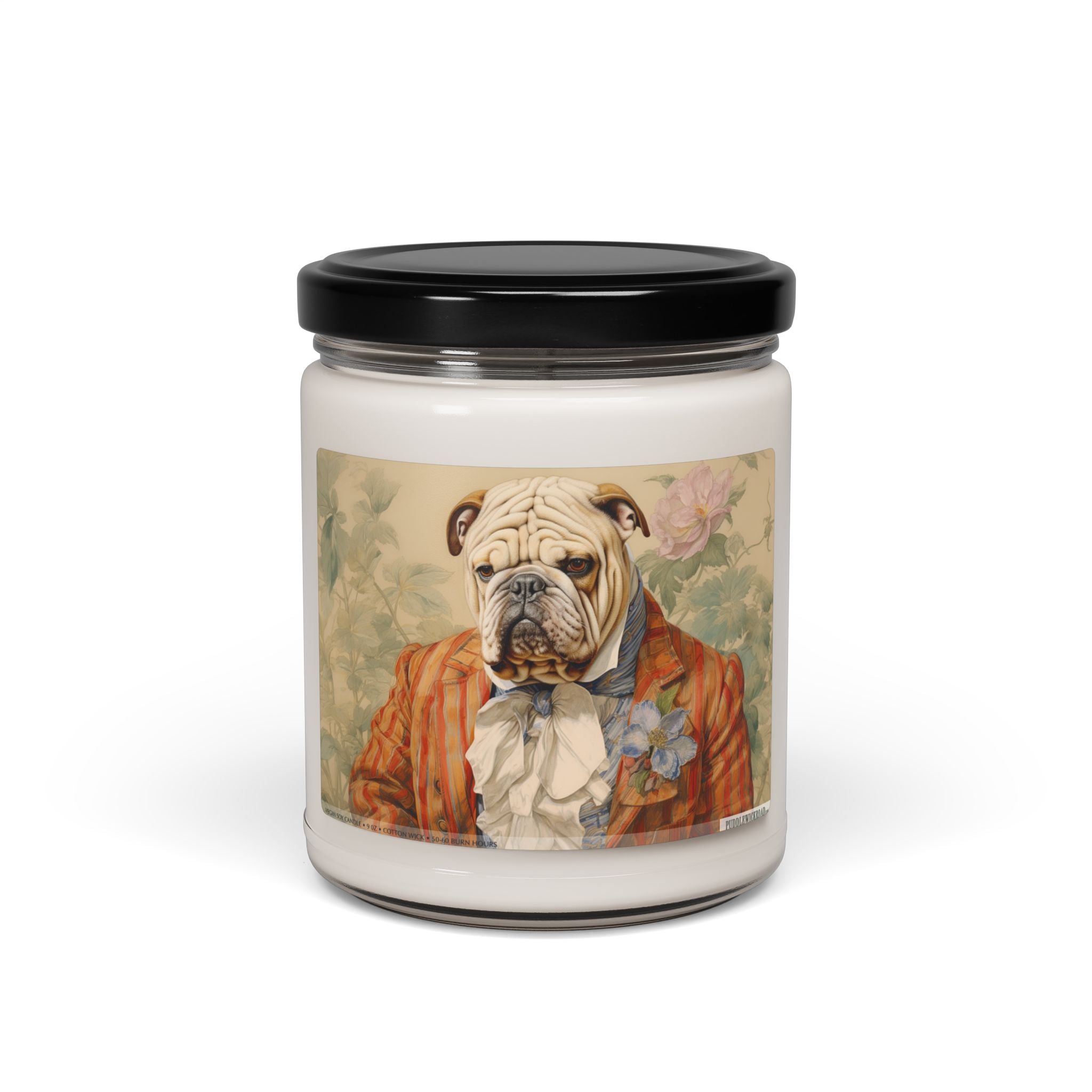 English Bulldog Vintage Art Candle Gift - Darwin & Rose