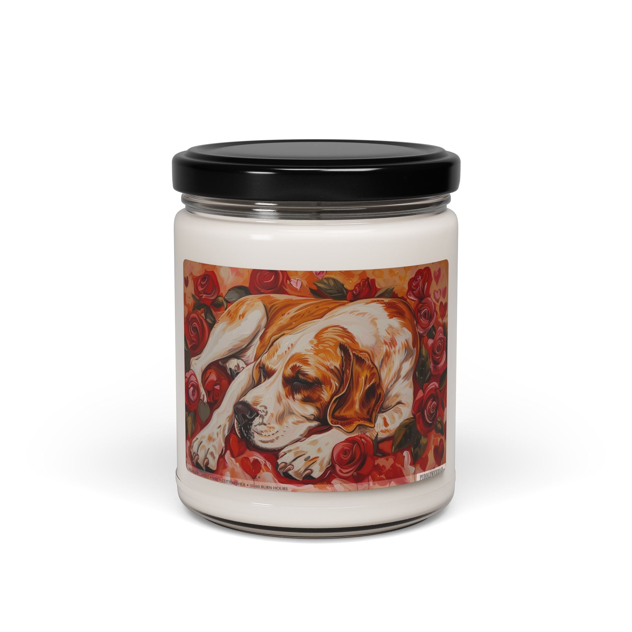 Beagle Rose Garden Candle - Cozy Gift for Dog Lovers & Pet Parents - Darwin & Rose