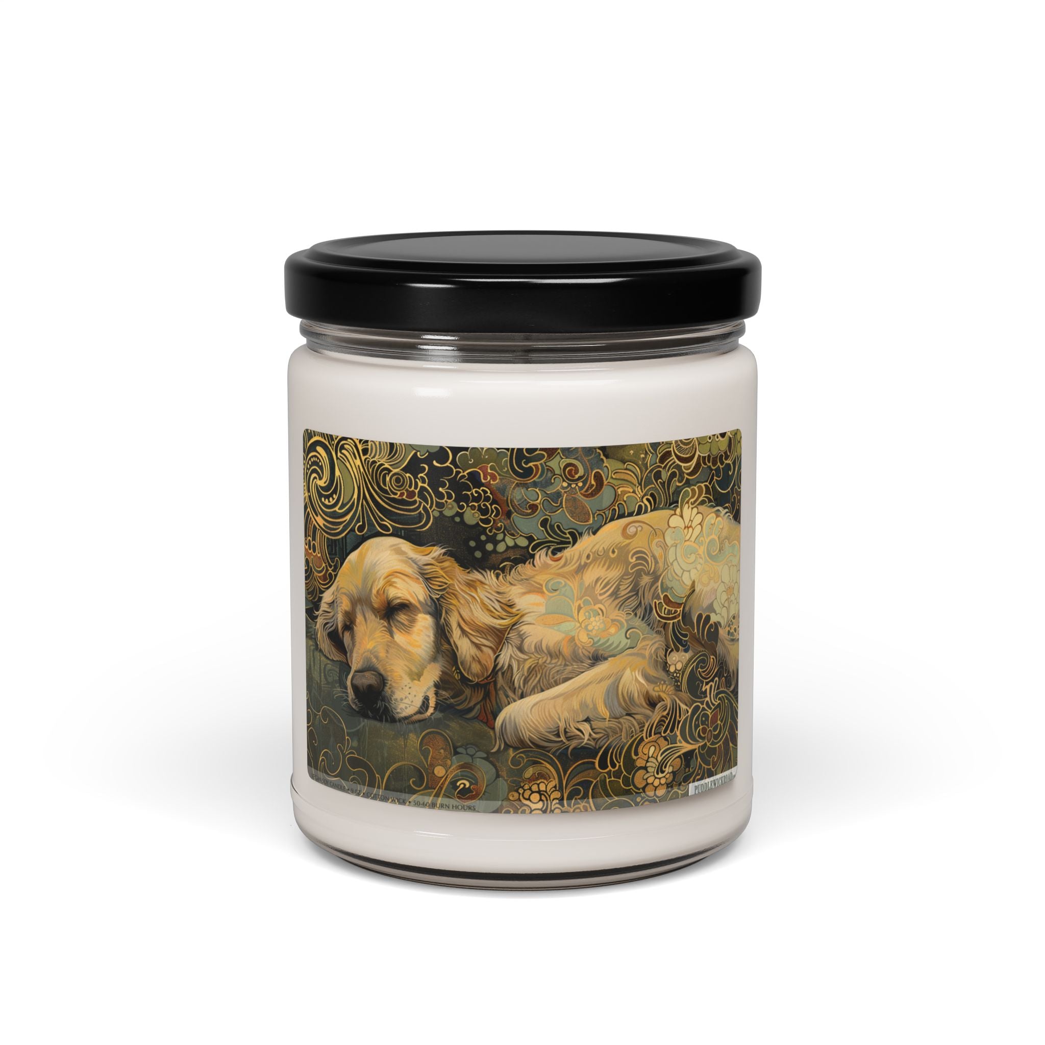 Golden Retriever Soy Candle - Vintage Art Dog Lover Gift - Darwin & Rose