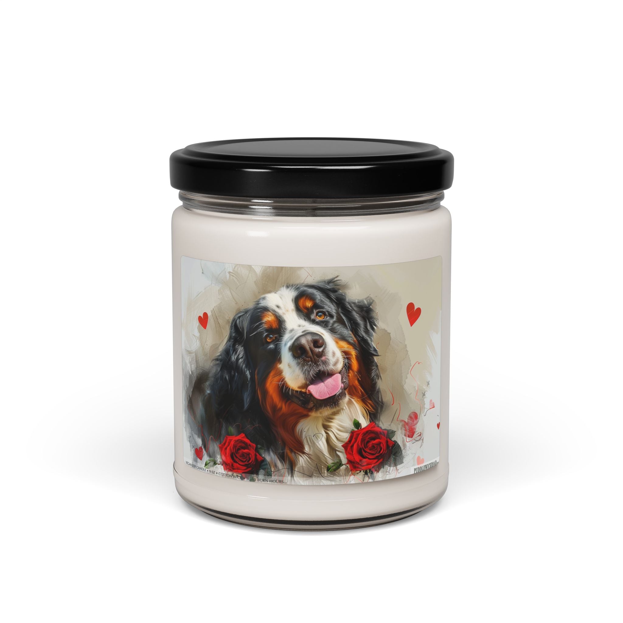Bernese Mountain Dog Candle - Vintage Art Memorial Gift for Dog Lovers - Darwin & Rose