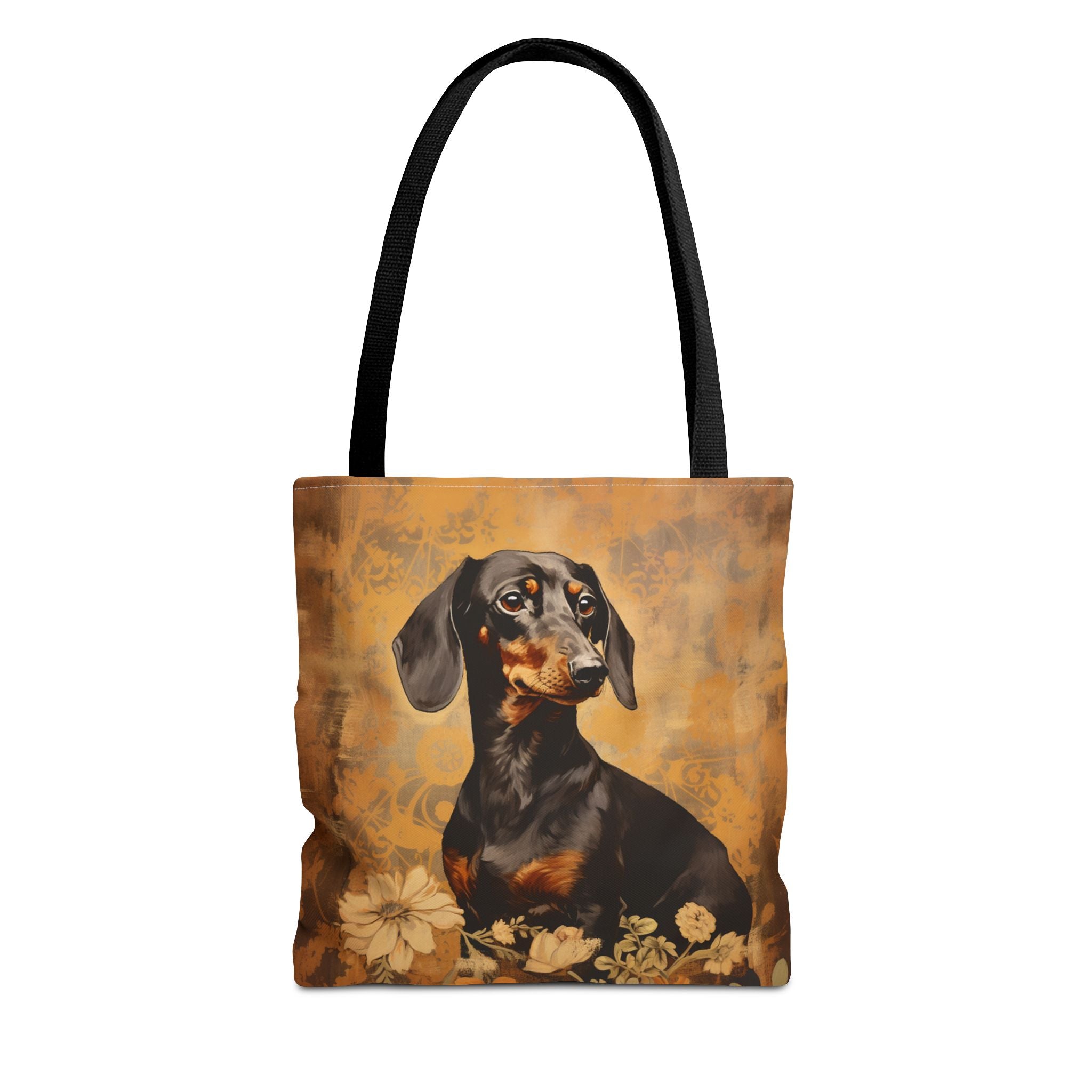 Elegant Dachshund Floral Tote Bag - Rustic Canvas for Dog Lovers - Darwin & Rose