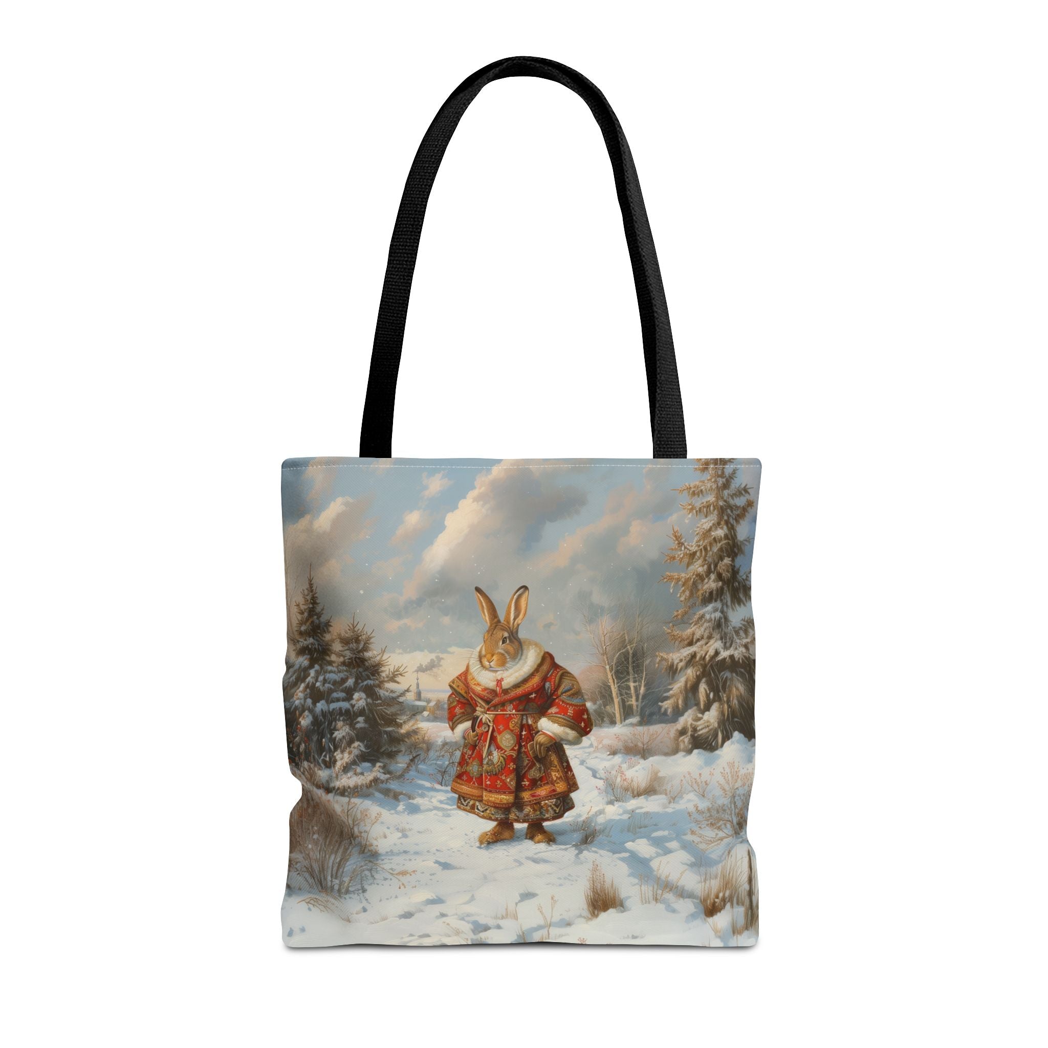 Winter Wonderland Rabbit Tote Bag, Festive Eco-Friendly Shopper - Darwin & Rose