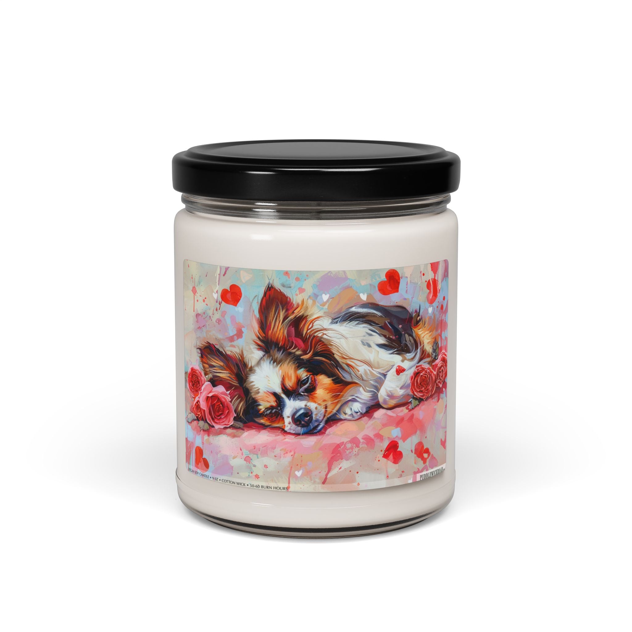 Papillon Puppy Love Candle - Soy Wax Memorial & Gift - Darwin & Rose