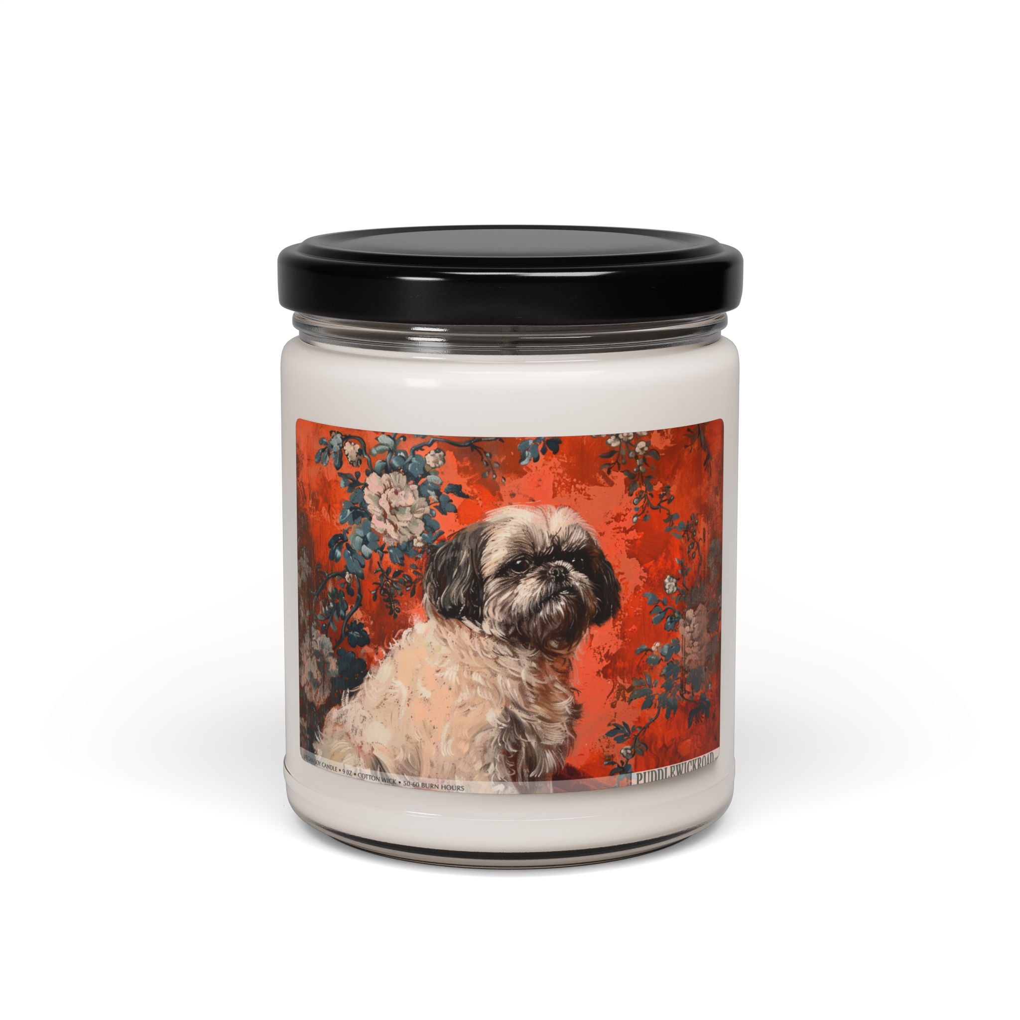 Shih Tzu Soy Candle - Vintage Floral Art Gift for Dog Lovers - Darwin & Rose