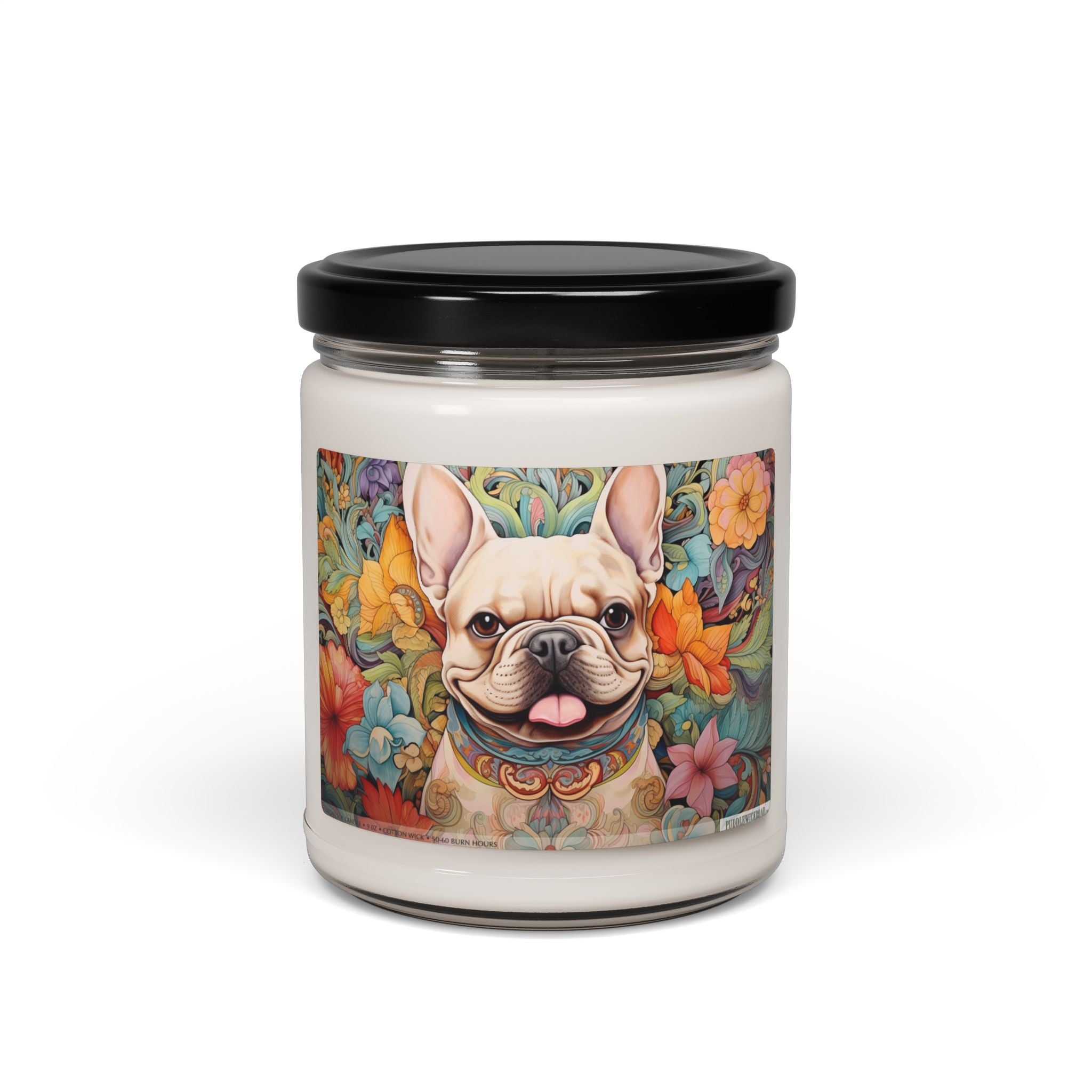 Floral Frenchie Soy Candle - Adorable Dog Lover Gift - Darwin & Rose