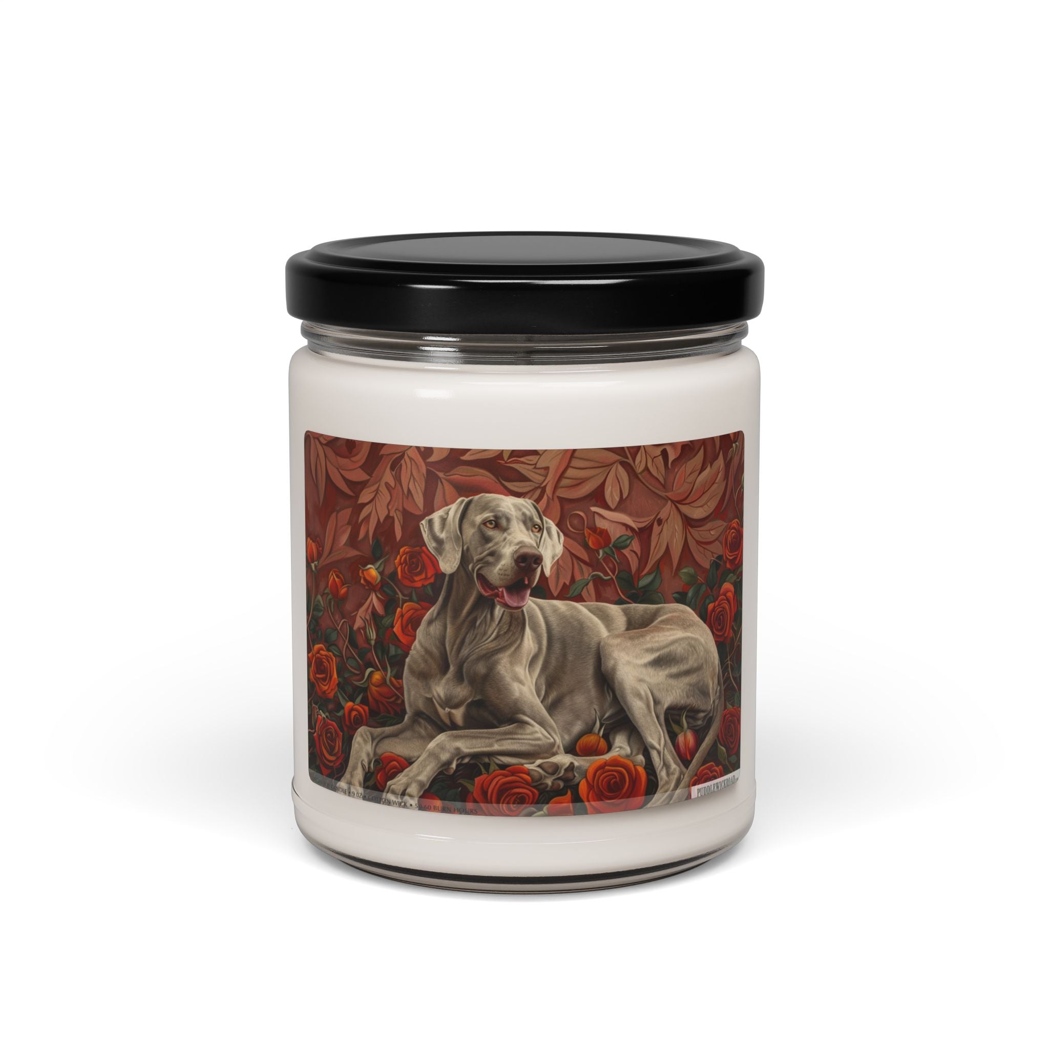 Weimaraner Rose Garden Candle - Pet Lover Gift & Memorial - Darwin & Rose