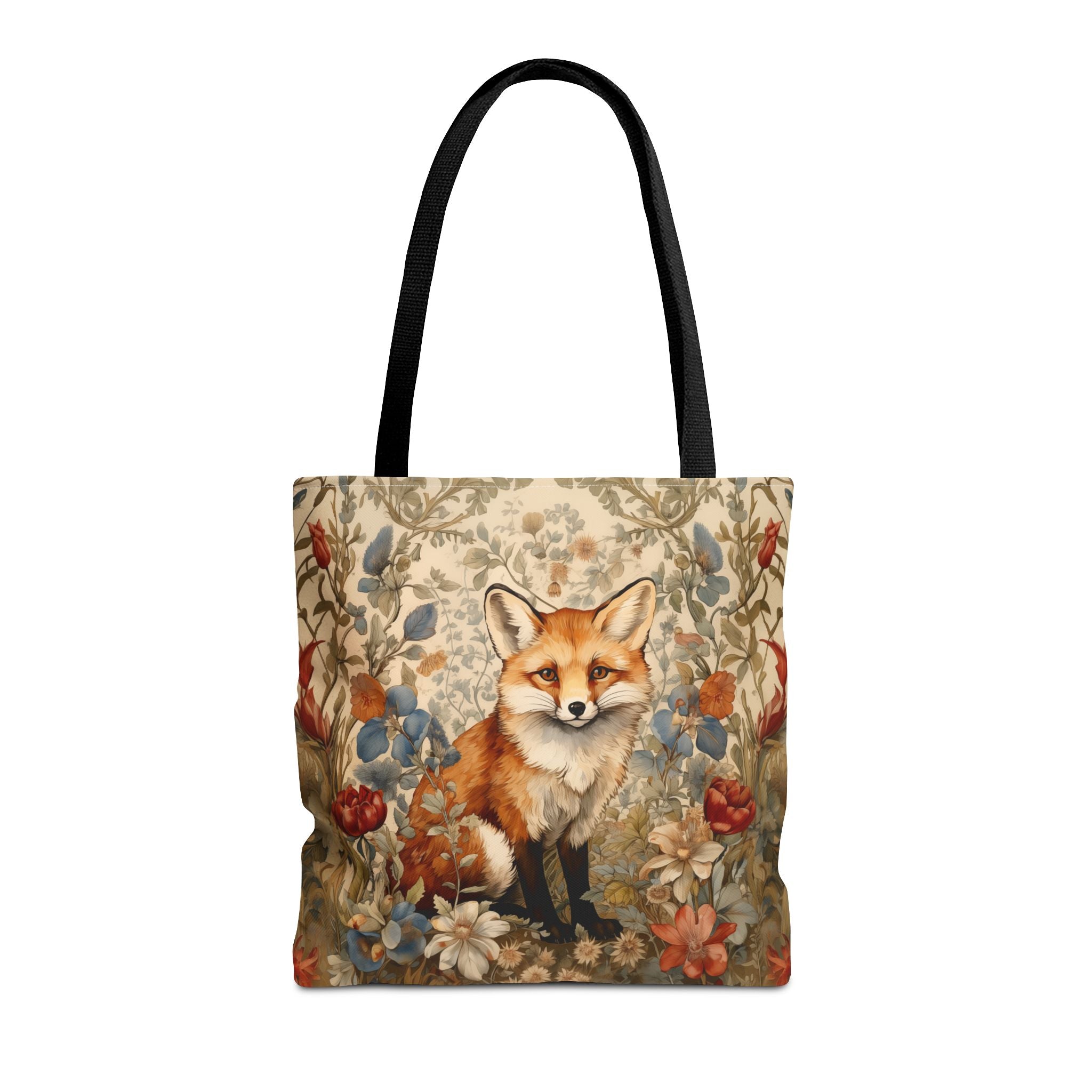 Floral Fox Canvas Tote Bag, Eco-Friendly and Nature-Inspired Accessory - Darwin & Rose