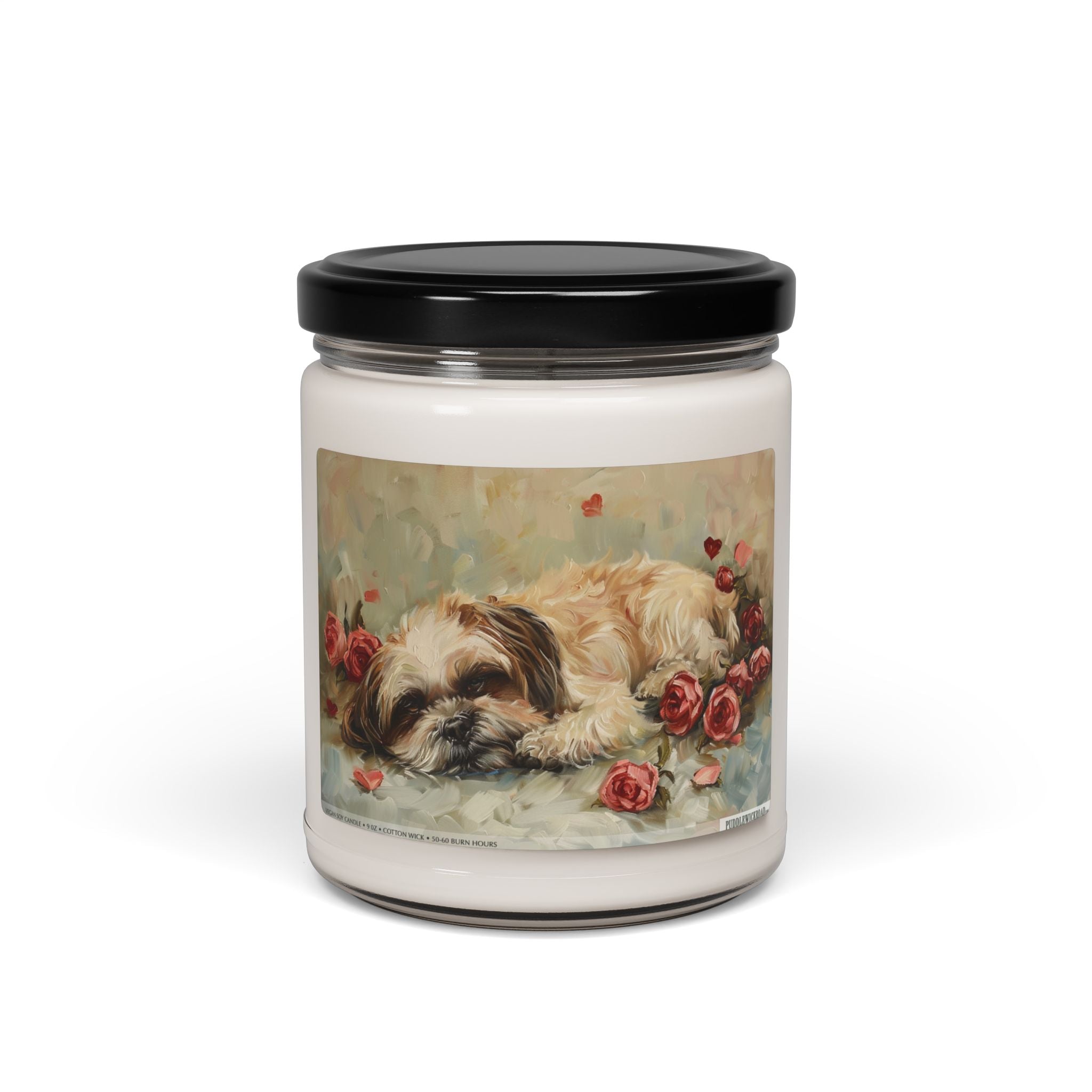 Shih Tzu Rose Garden Candle - Pet Lover Gift & Memorial Keepsake - Darwin & Rose