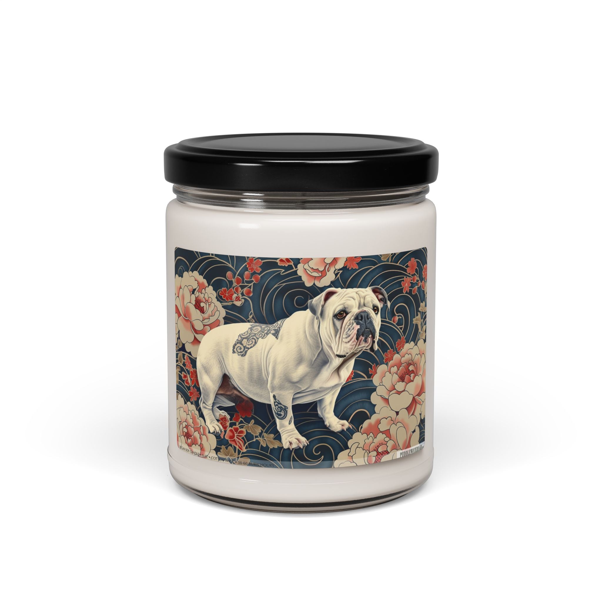 English Bulldog Vintage Floral Candle Gift - Darwin & Rose