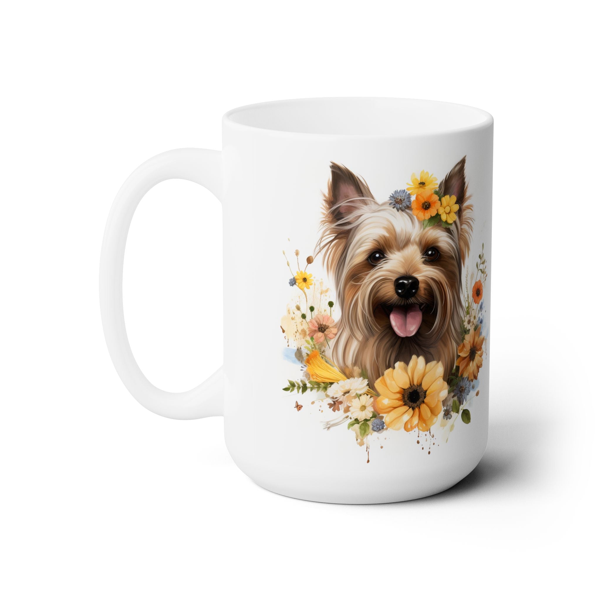 Yorkshire Terrier Floral Coffee Mug - Yorkie Lover Gift Idea - Darwin & Rose