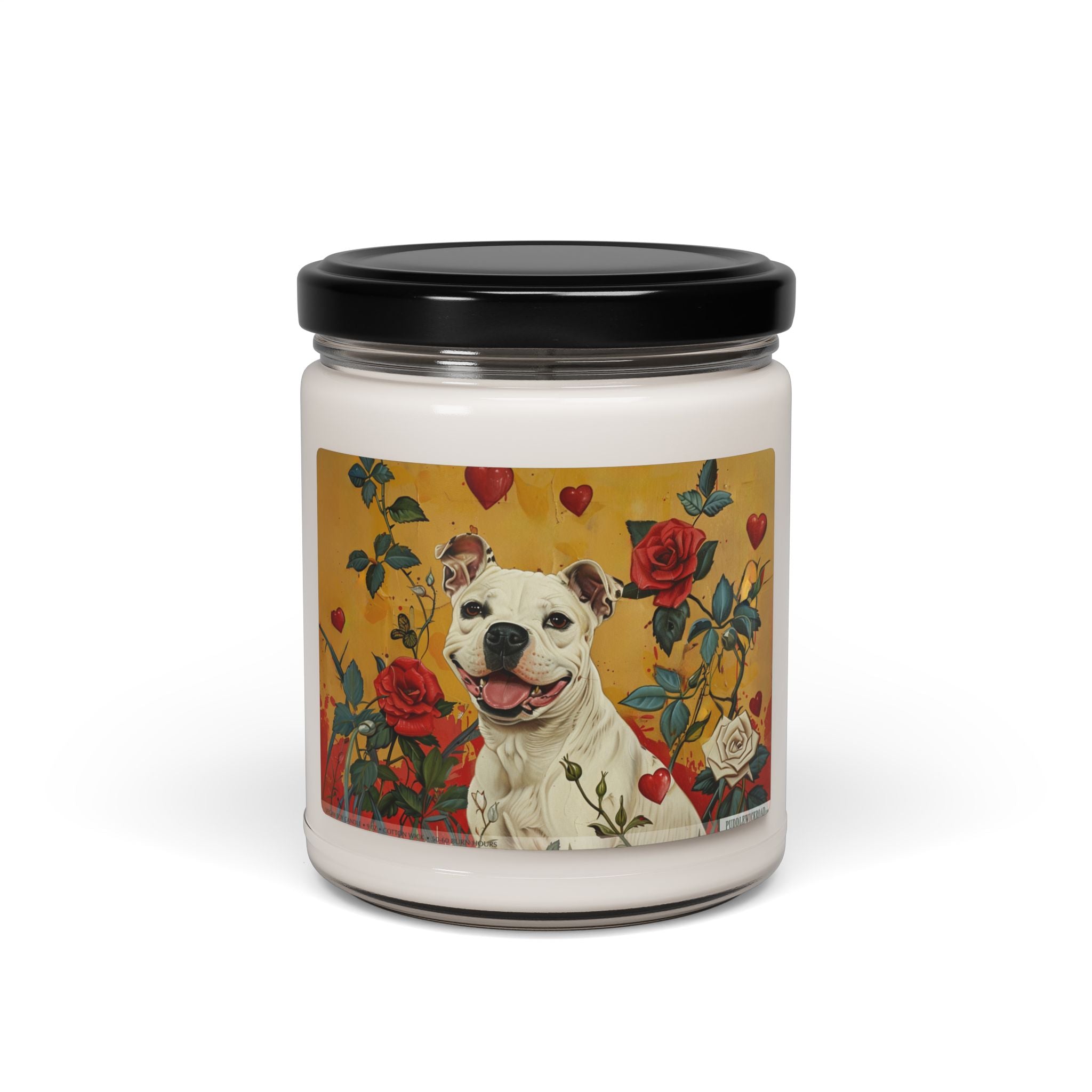 Staffordshire Bull Terrier Rose Candle - Dog Lover Gift - Darwin & Rose